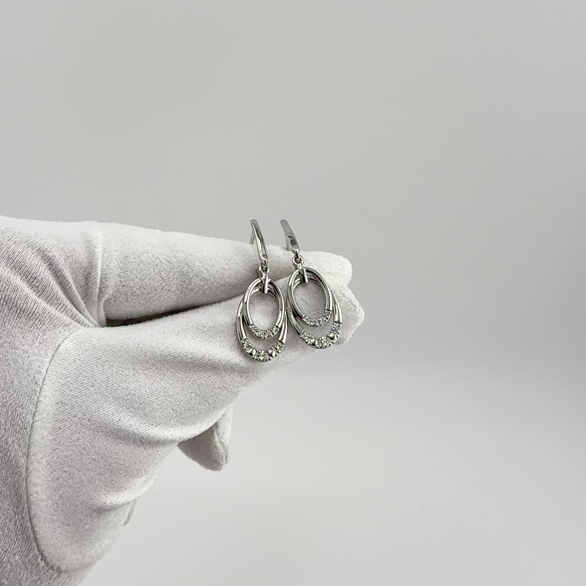 Серьги с бриллиантами из белого золота 585 пробы арт. 942885.2