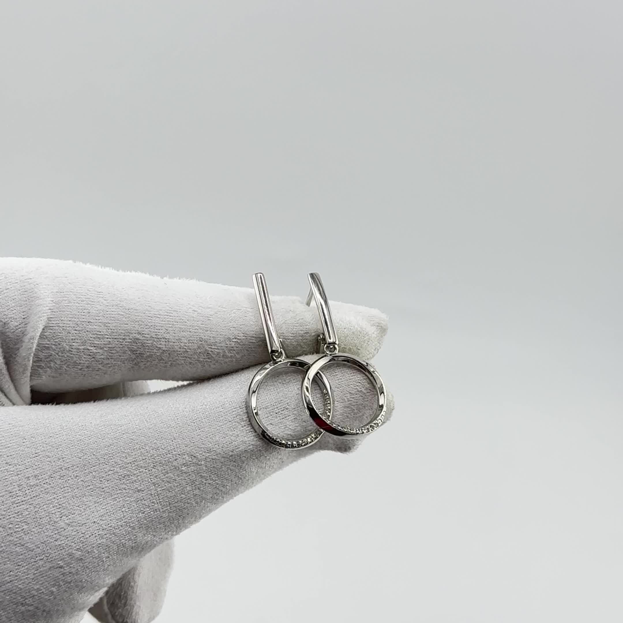 Серьги с бриллиантами из белого золота 585 пробы арт. 943000.2