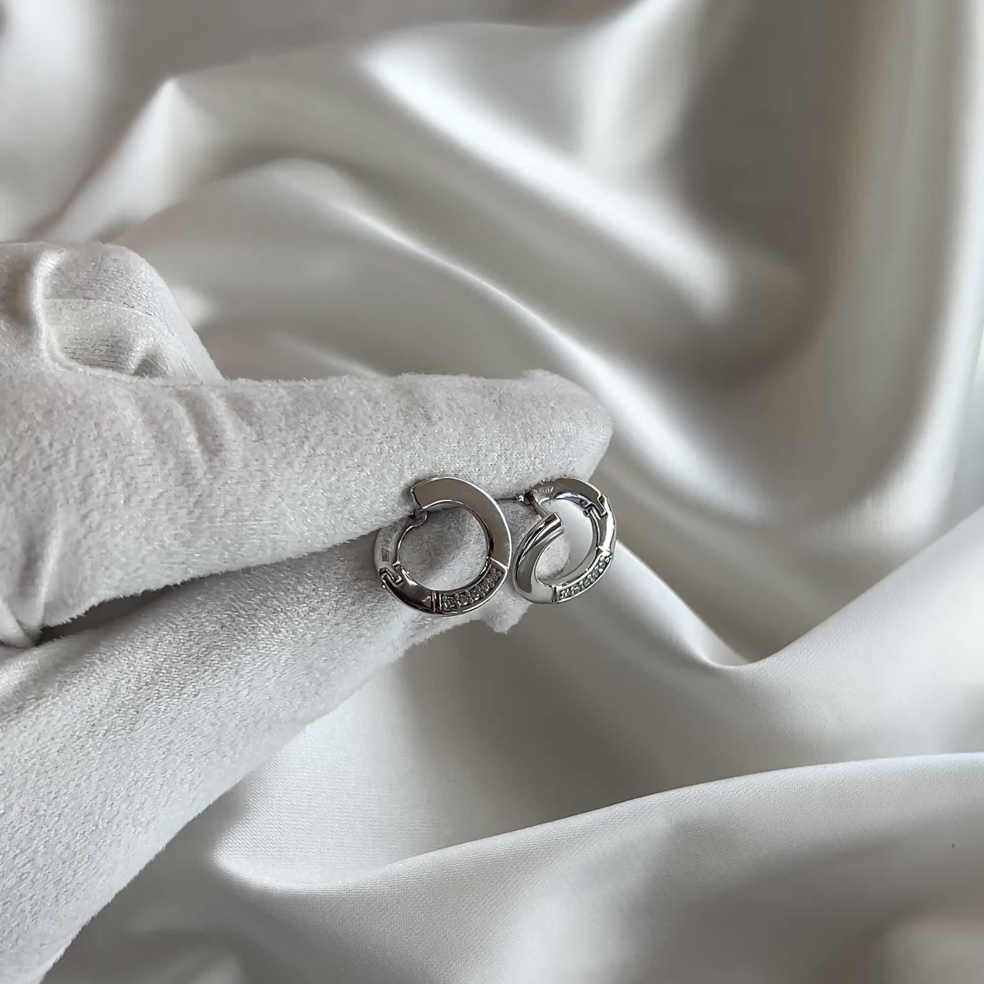 Серьги с бриллиантами из белого золота 585 пробы арт. 943003.2