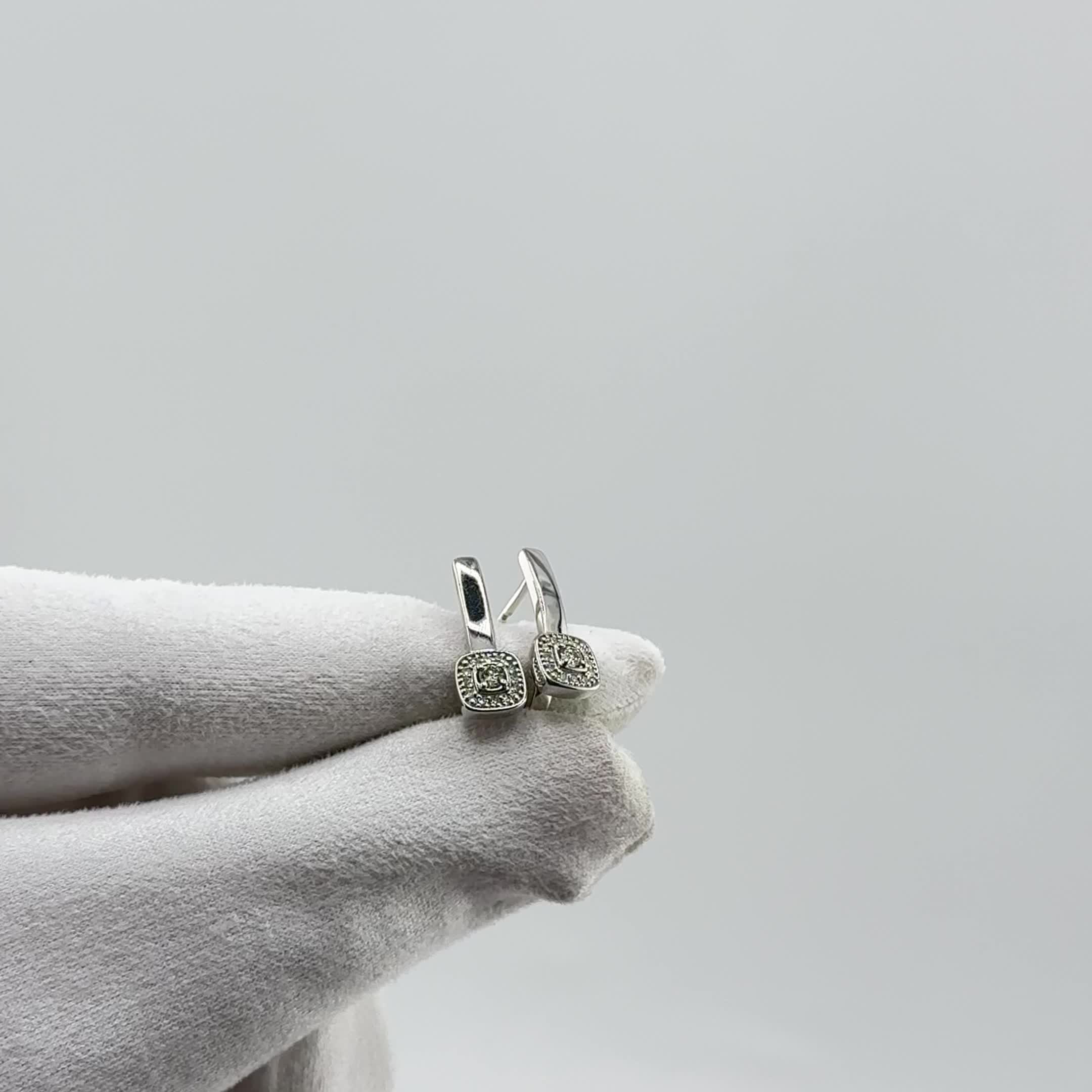 Серьги с бриллиантами из белого золота 585 пробы арт. 943176.2