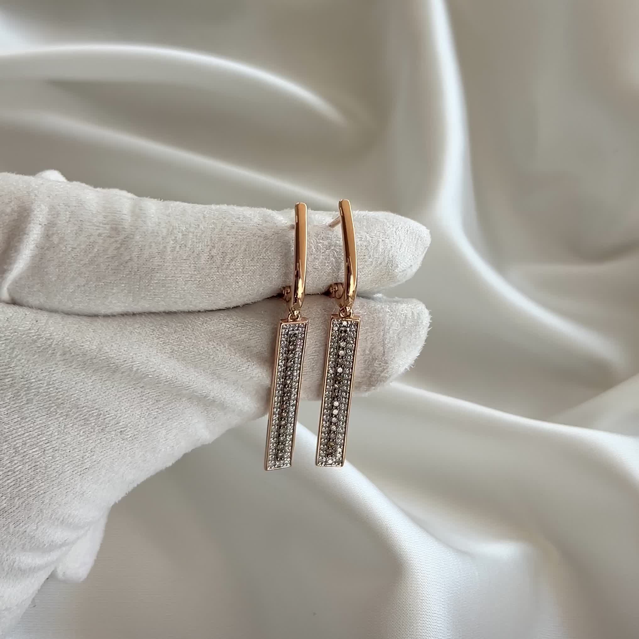 Серьги с бриллиантами из золота 585 пробы арт. 943218к.1