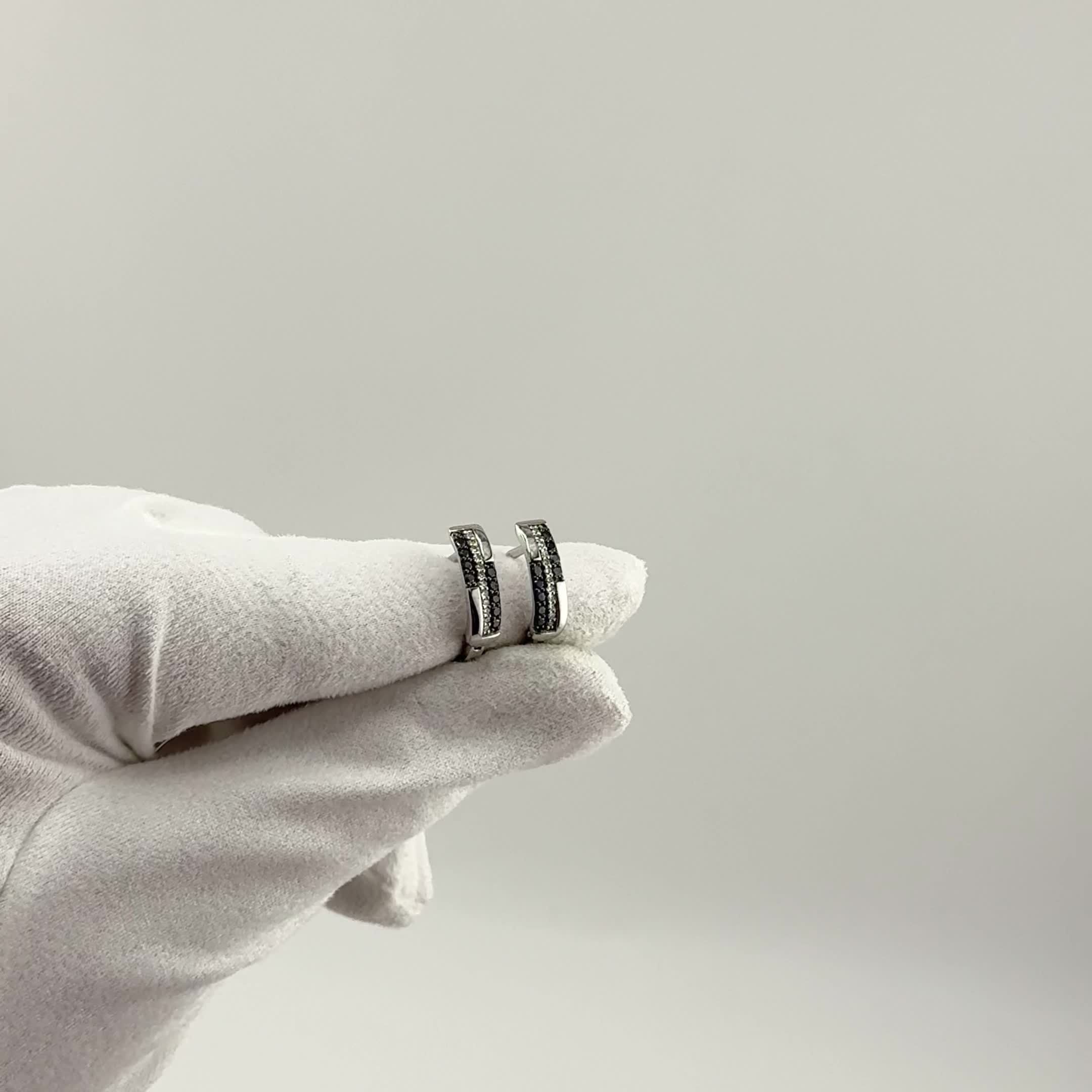 Серьги с бриллиантами из белого золота 585 пробы арт. 943222Ч.2