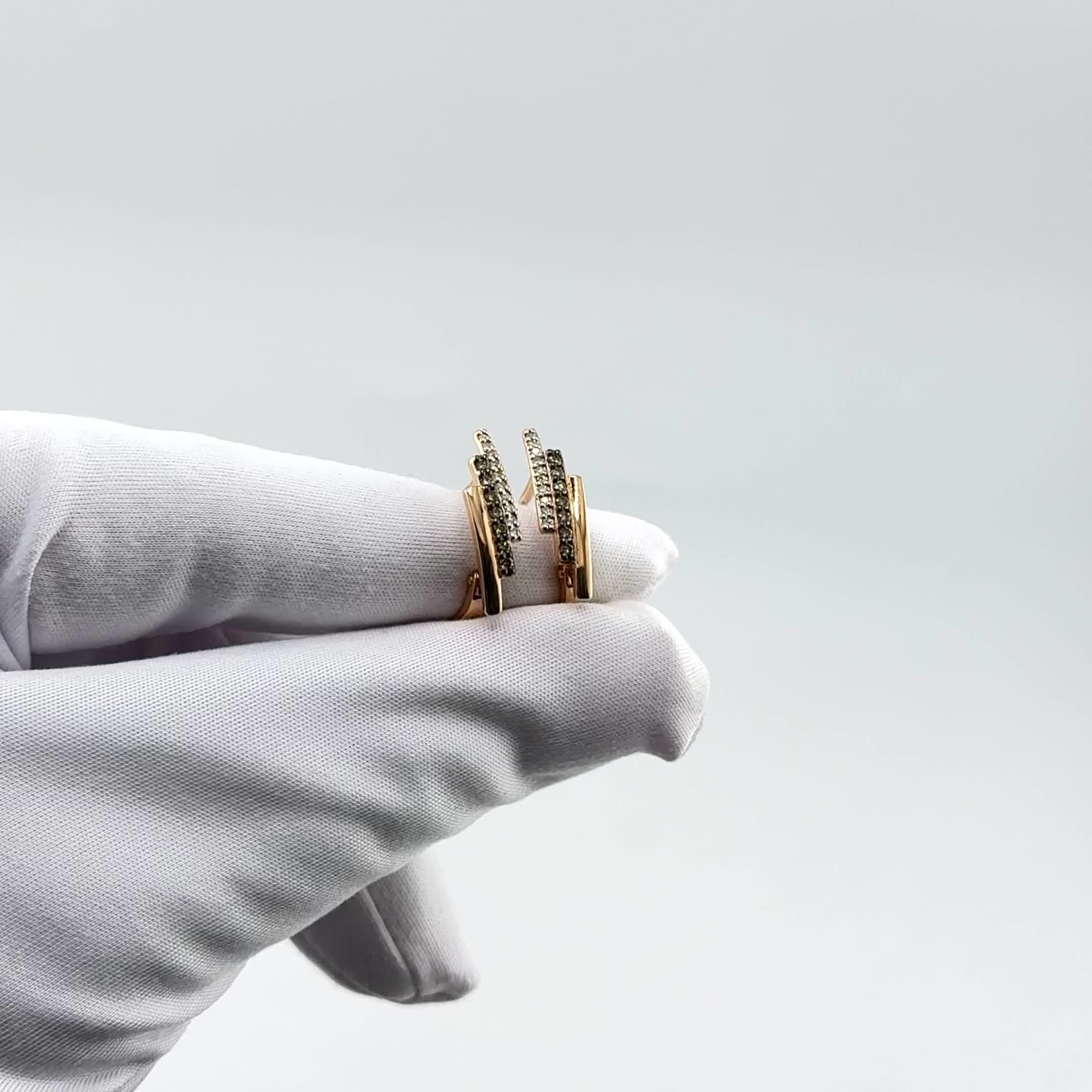 Серьги с бриллиантами из золота 585 пробы арт. 943232к.1