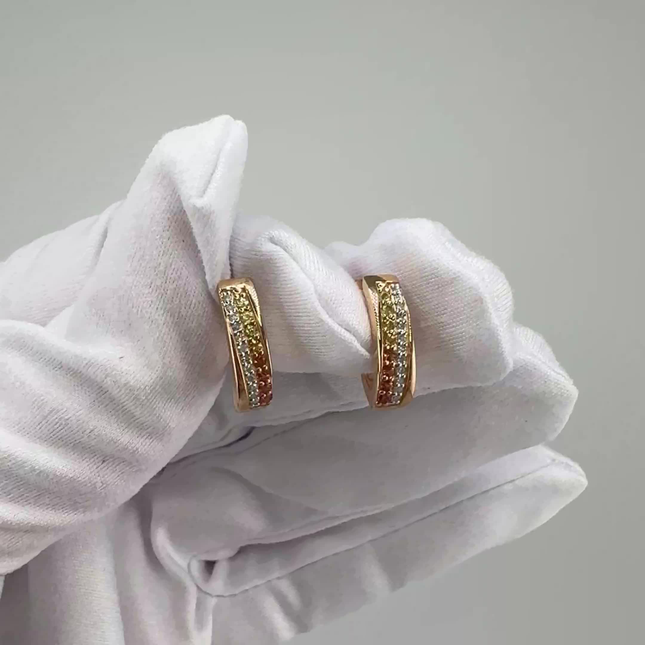 Серьги с бриллиантами и сапфирами из золота 585 пробы арт. 943243к.1