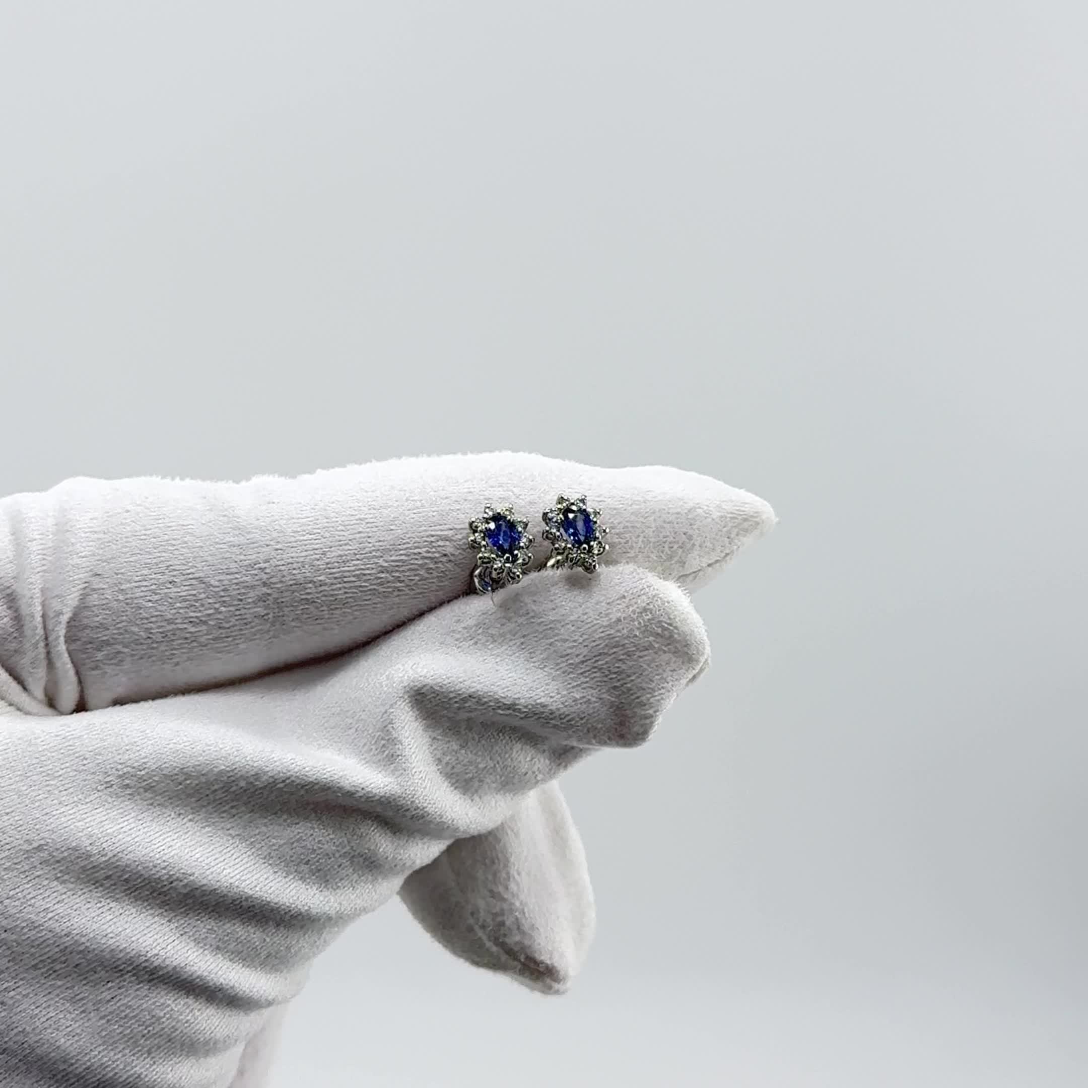 Серьги с сапфирами и бриллиантами из белого золота 585 пробы арт. 943263.2