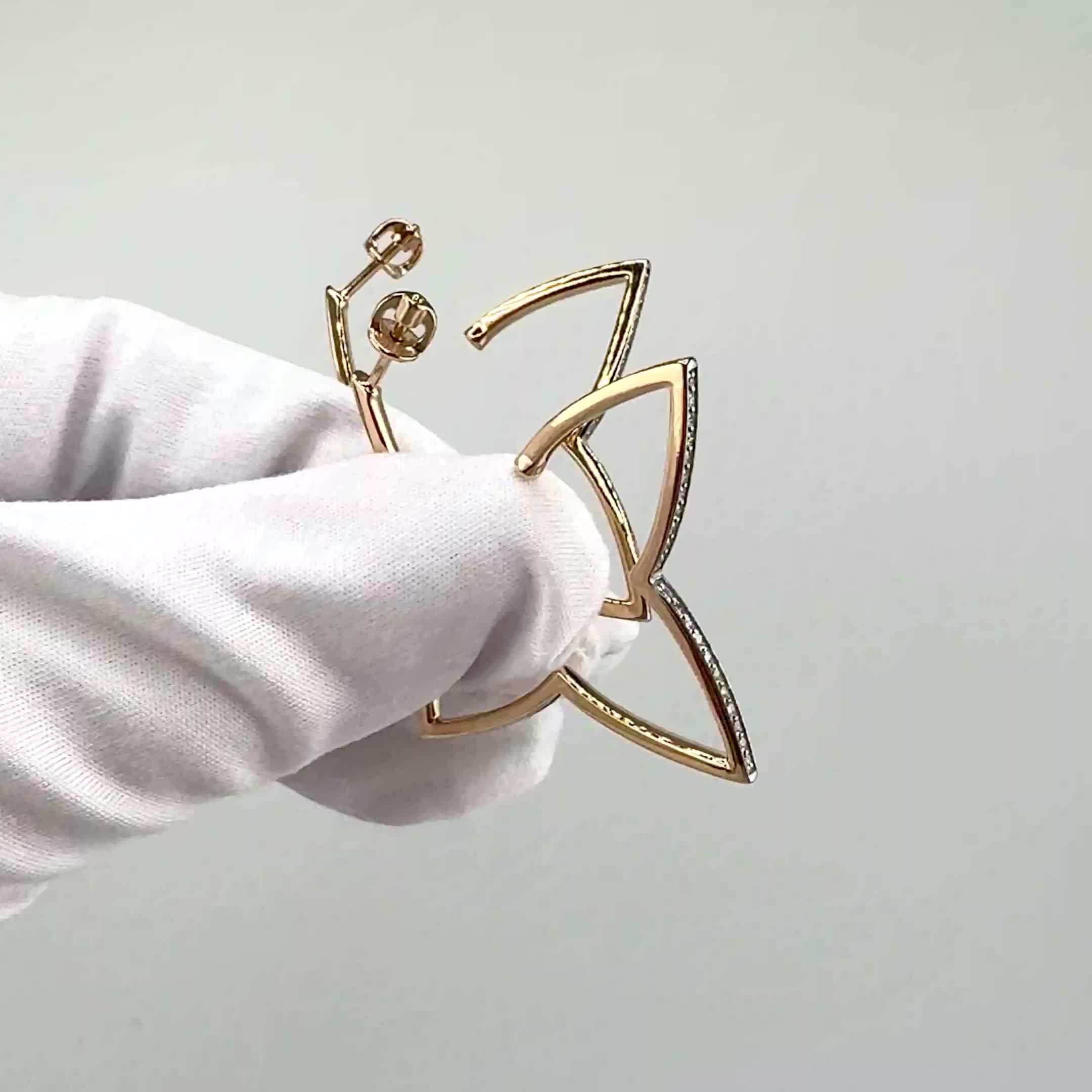 Серьги "Цветы" с бриллиантами из золота 585 пробы арт. 943342к.1
