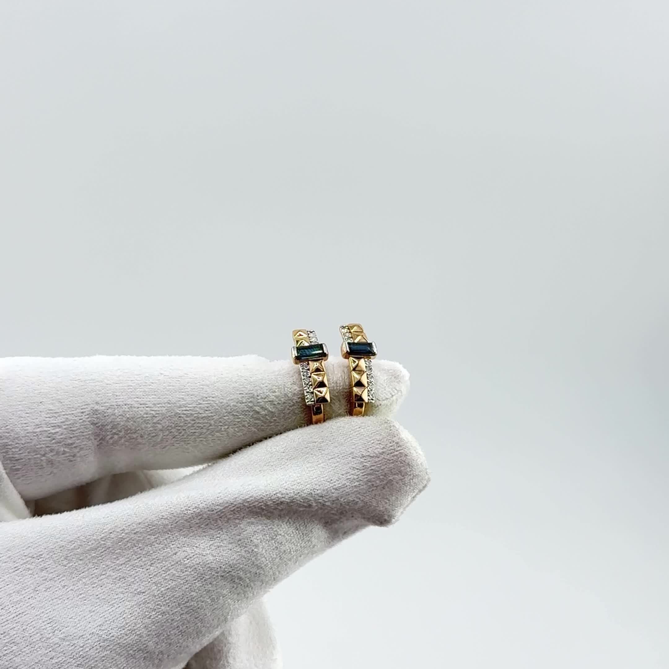 Серьги с сапфирами и бриллиантами из золота 585 пробы арт. 943361.1