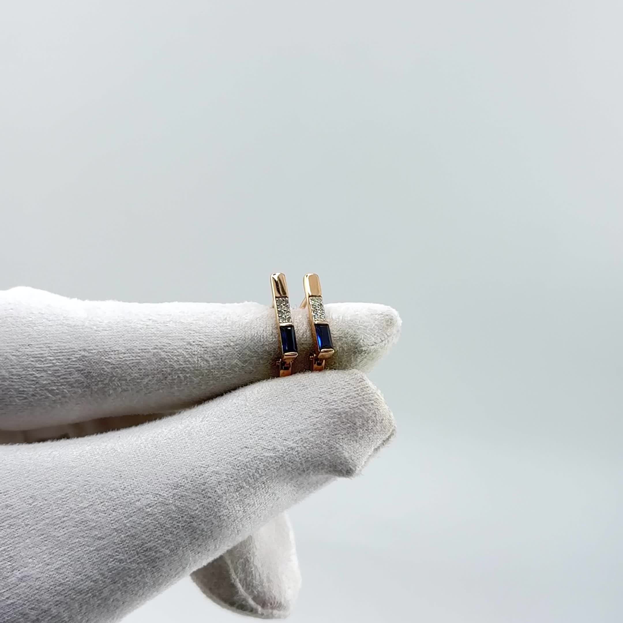 Серьги с сапфирами и бриллиантами из золота 585 пробы арт. 943375.1