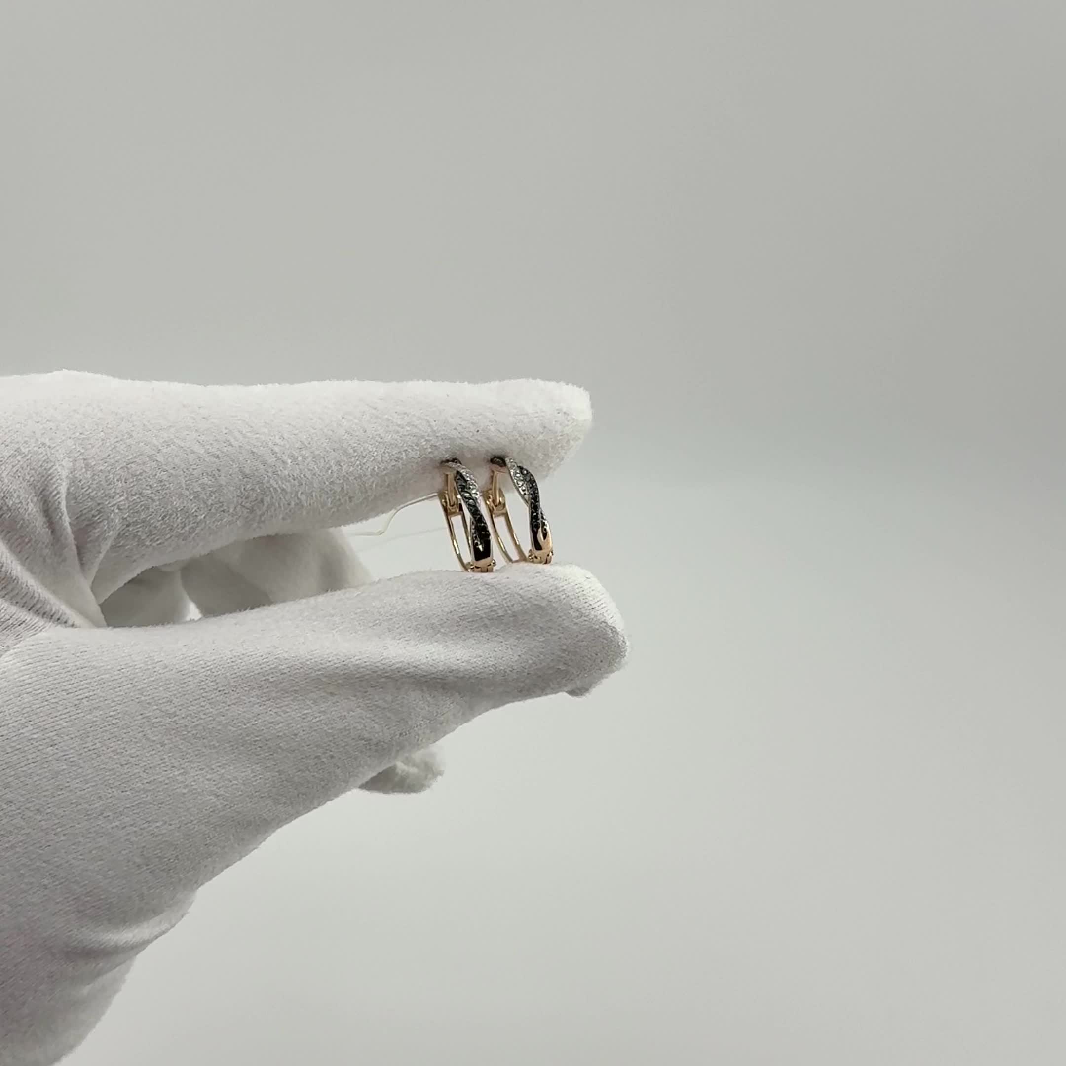 Серьги с бриллиантами из золота 585 пробы арт. 943383Ч.1