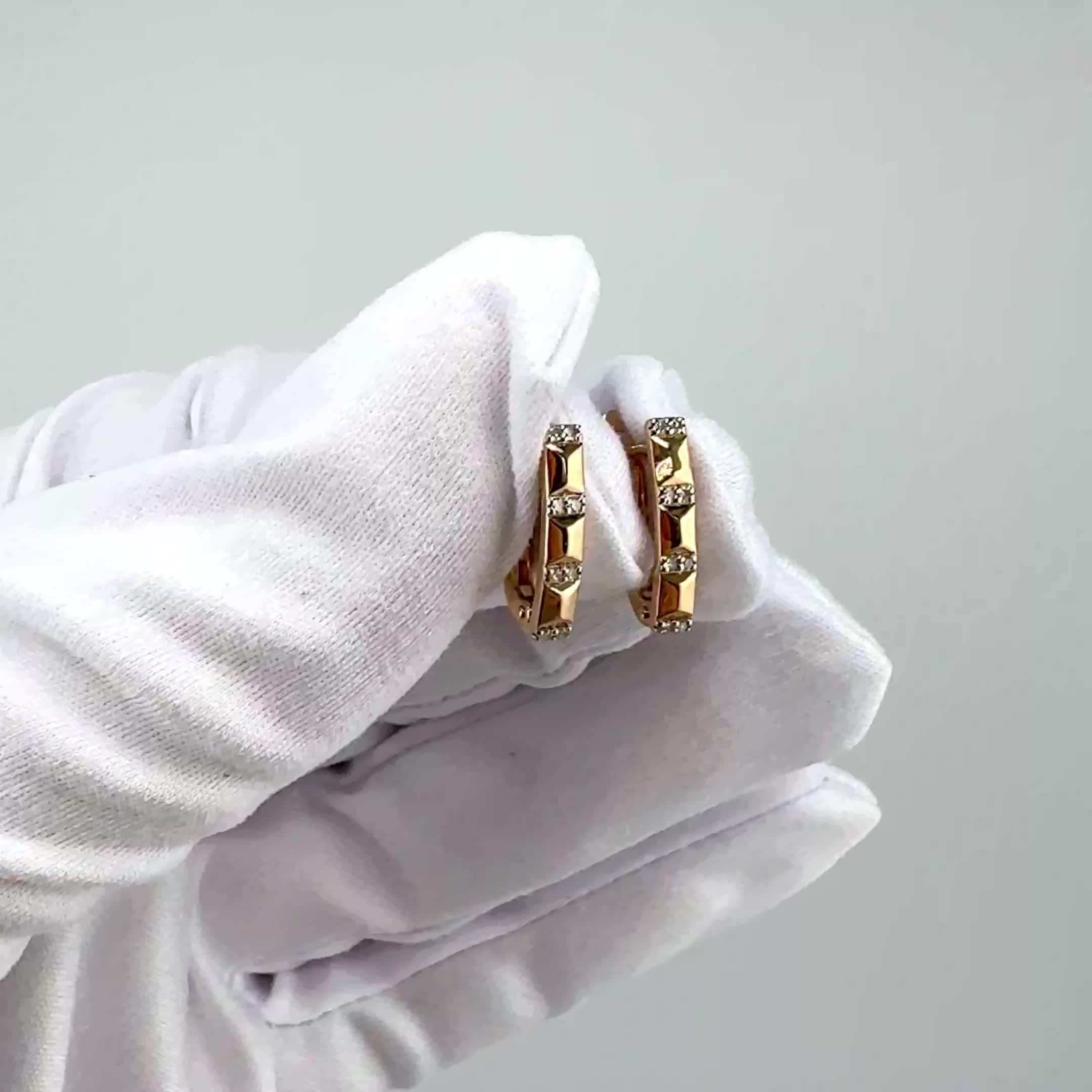 Серьги с бриллиантами из золота 585 пробы арт. 943417.1