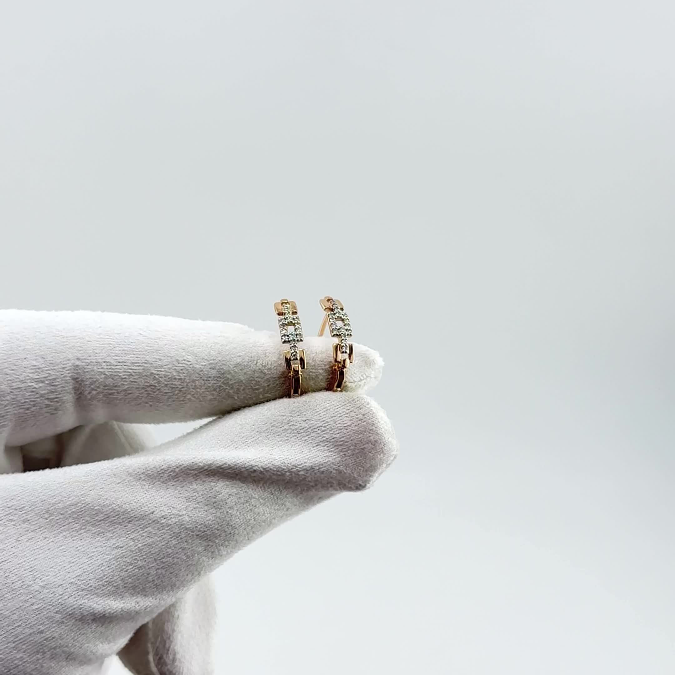 Серьги с бриллиантами из золота 585 пробы арт. 943420.1