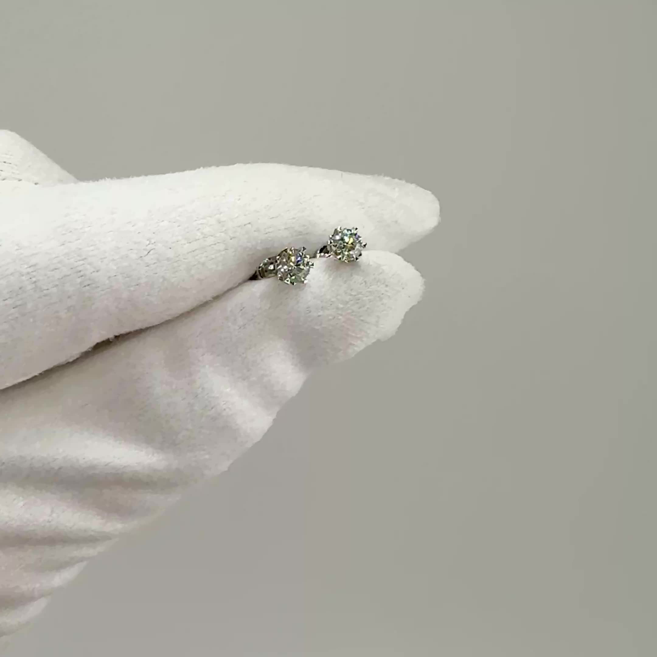 Серьги с бриллиантами из белого золота 585 пробы арт. 960-6200