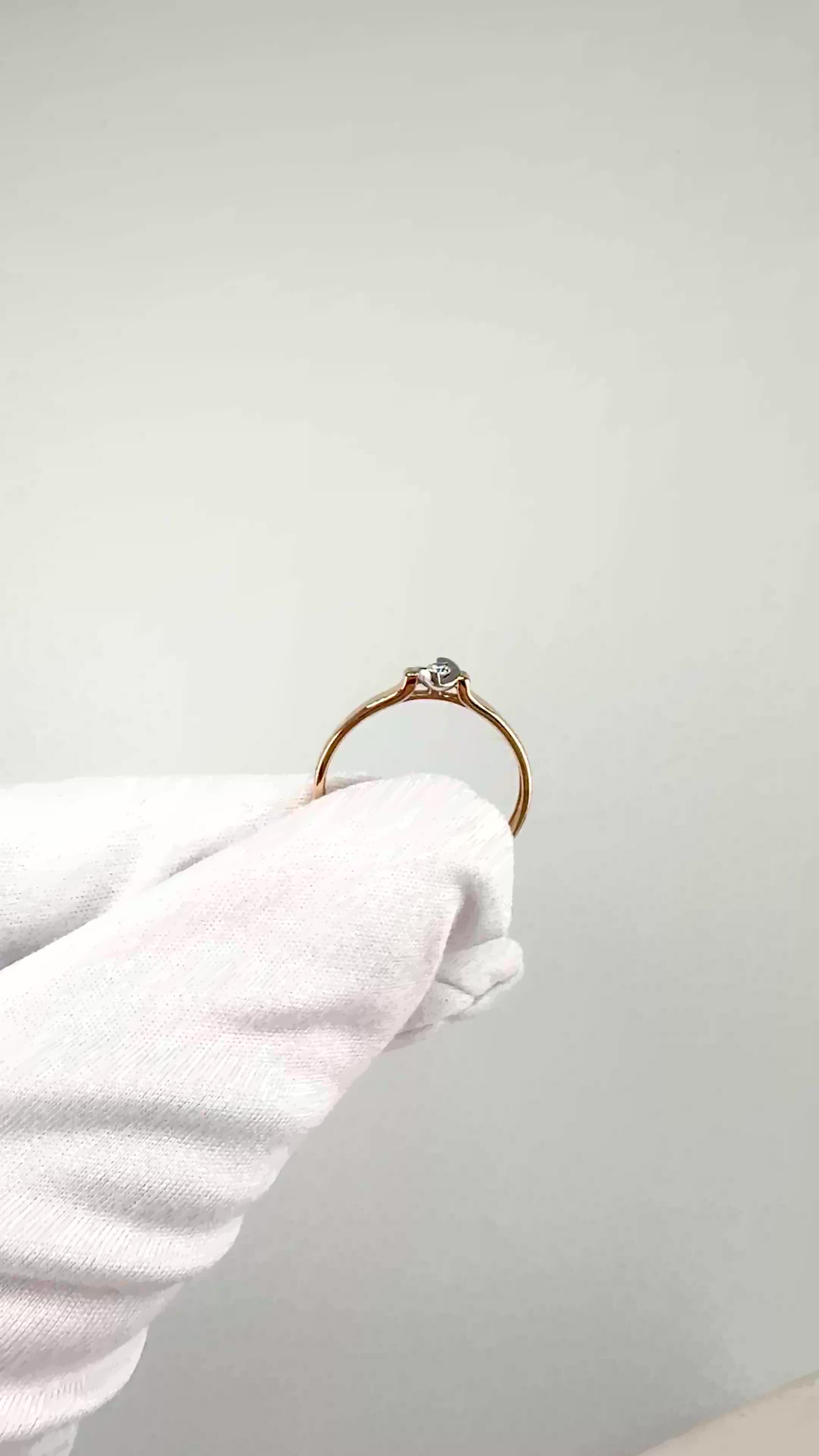 Кольцо с бриллиантом из золота 585 пробы арт. 963014к.1