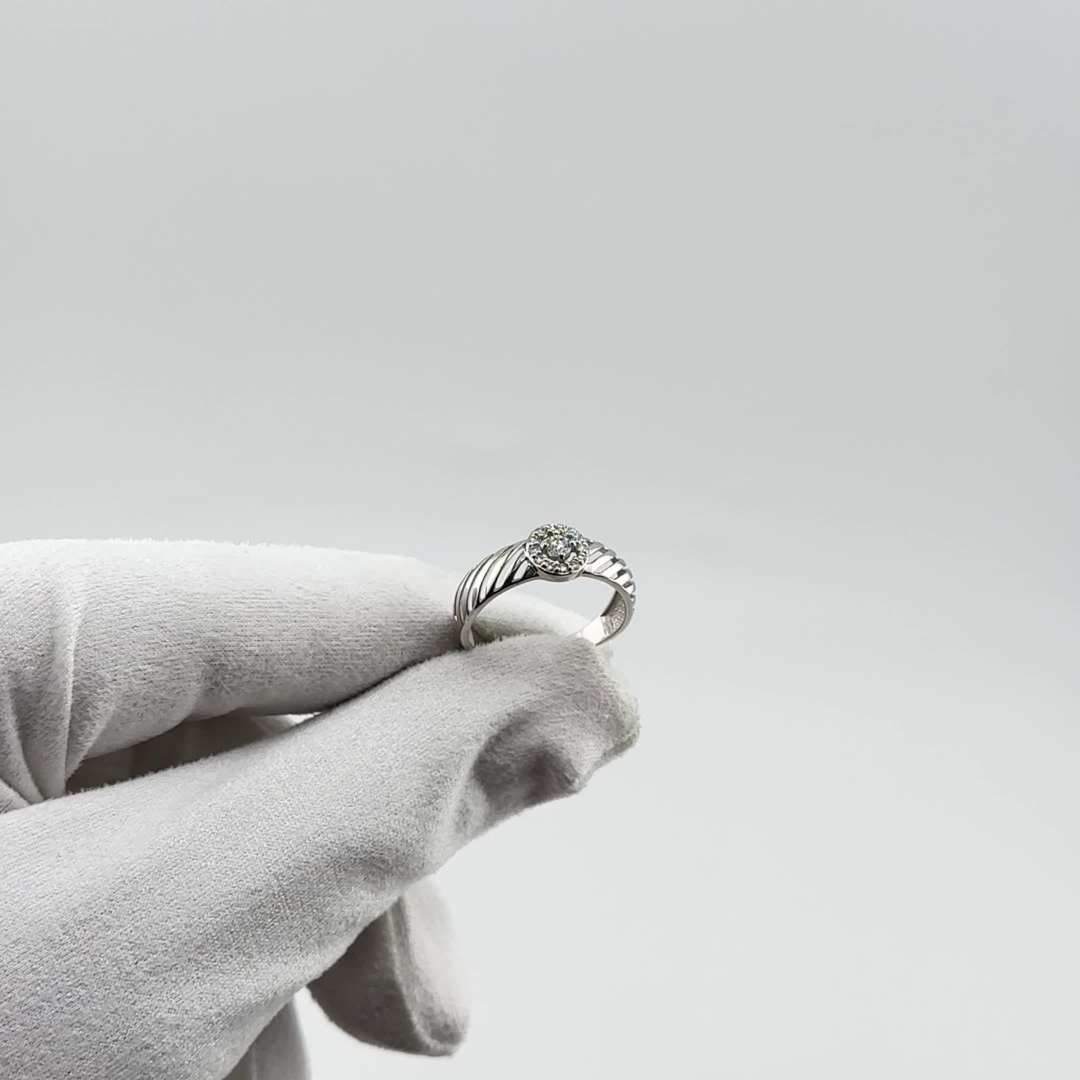 Кольцо с бриллиантами из белого золота 585 пробы арт. 964287.2