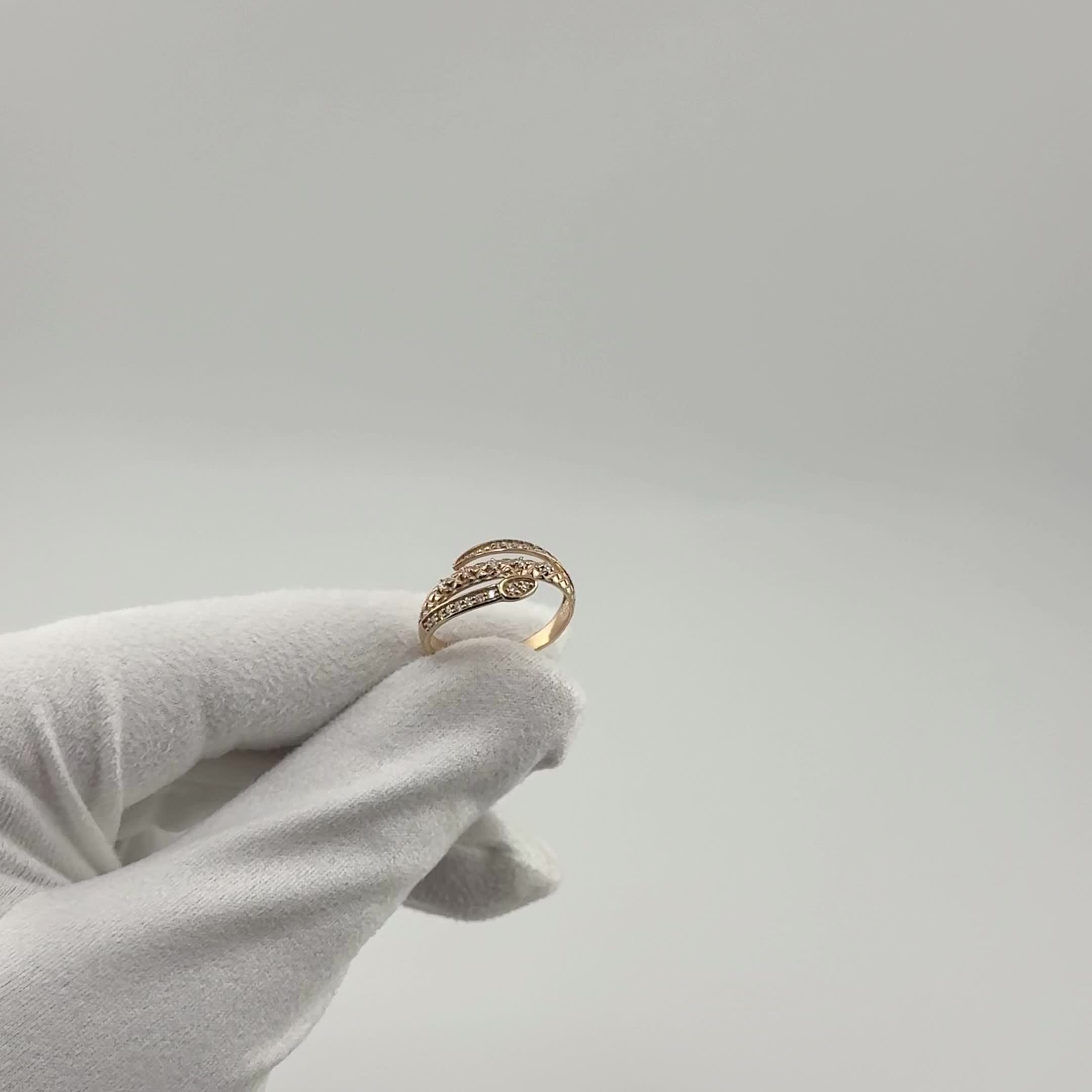 Кольцо "Змея" с бриллиантами из золота 585 пробы арт. 964318к.1