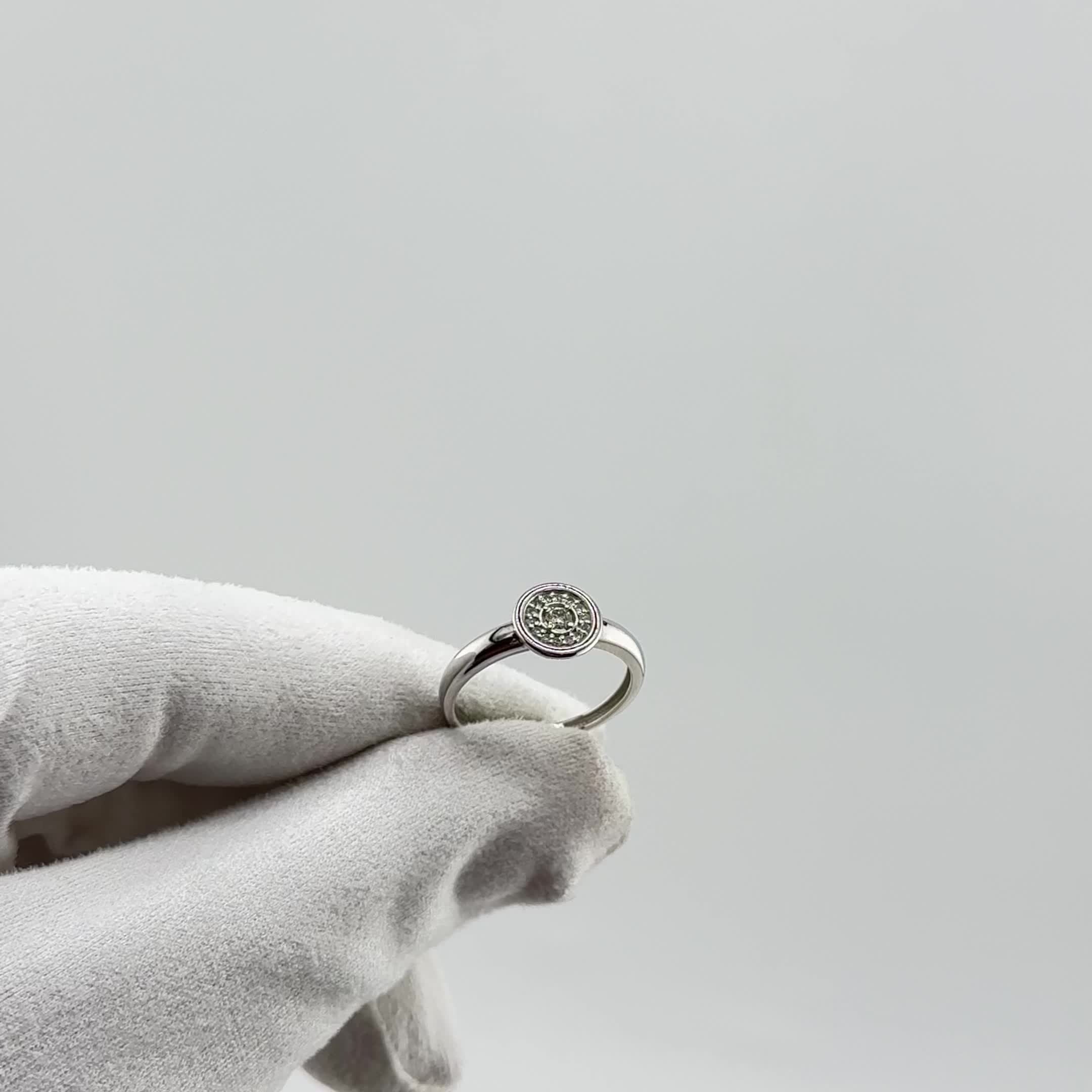 Кольцо с бриллиантами из белого золота 585 пробы арт. 964376.2