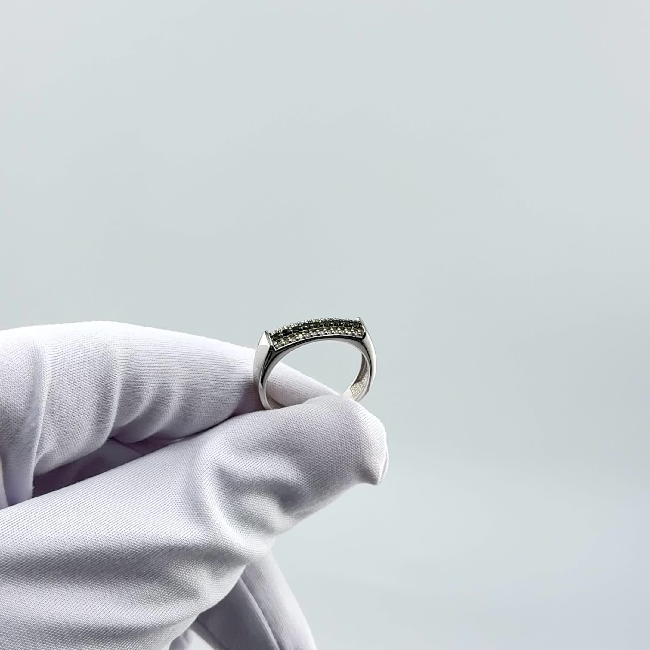 Кольцо с бриллиантами из белого золота 585 пробы арт. 964424Ч.2