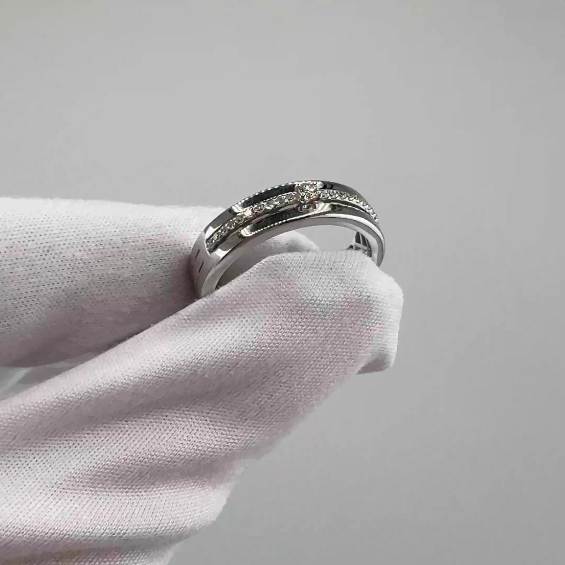 Кольцо с бриллиантами из белого золота 585 пробы арт. 964645.2