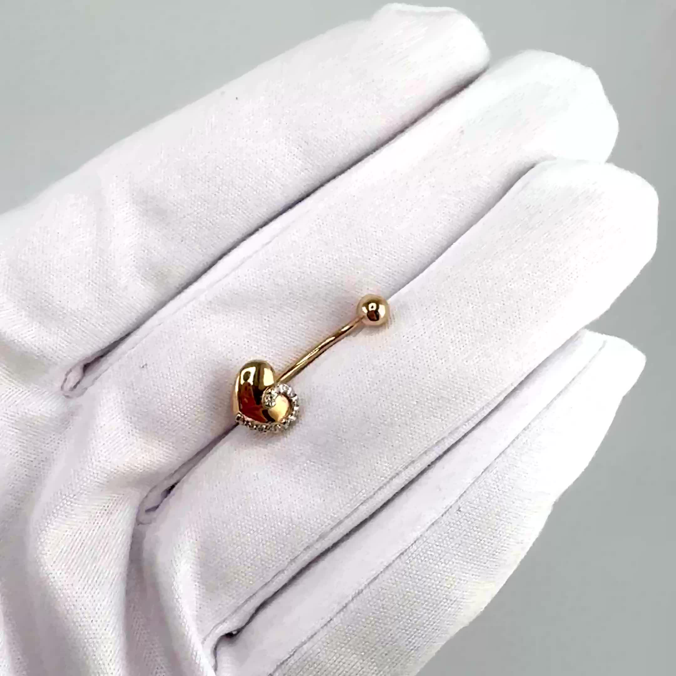 Пирсинг "Сердце" с бриллиантами из золота 585 пробы арт. 970005к.1