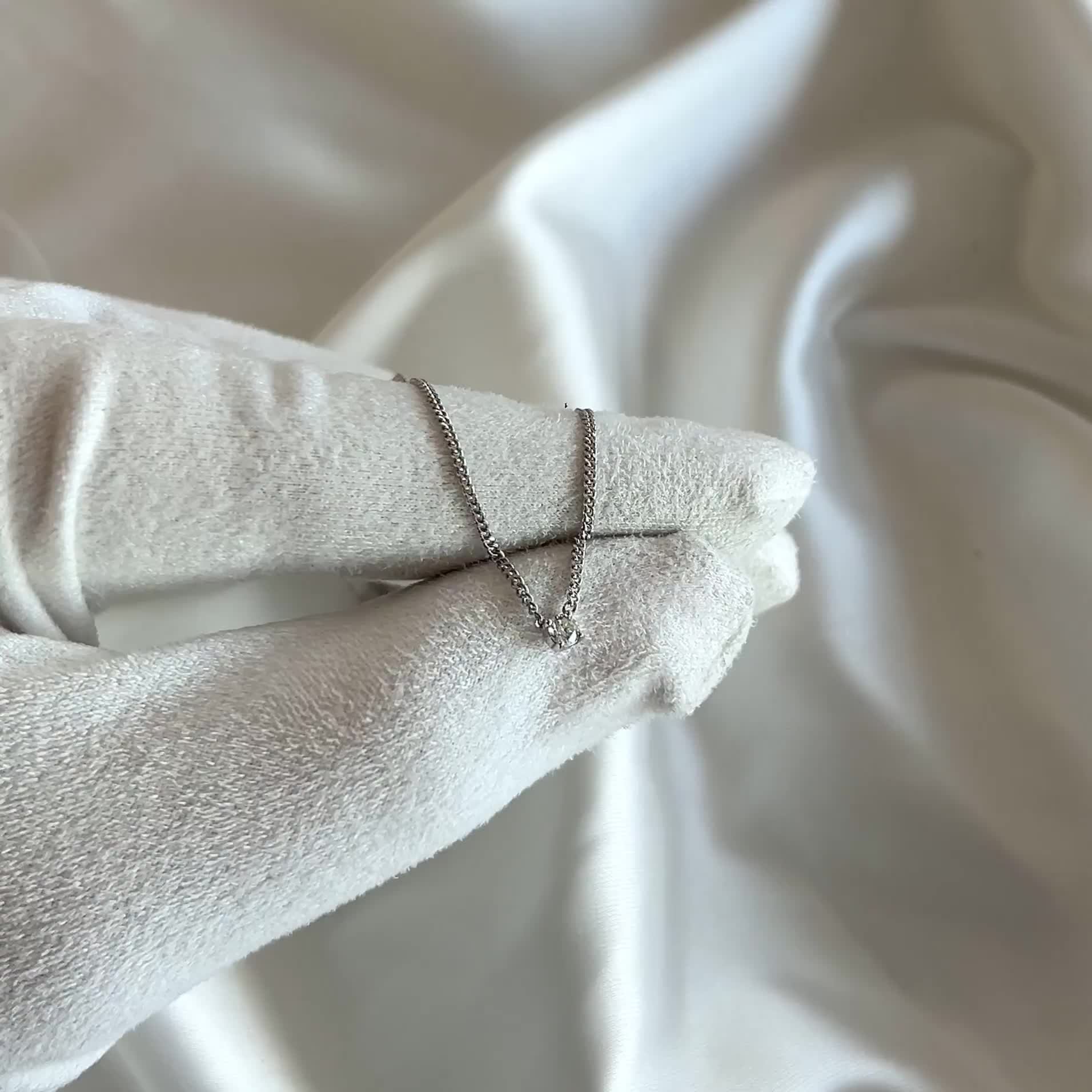 Колье с бриллиантом из белого золота 585 пробы арт. 970468.2