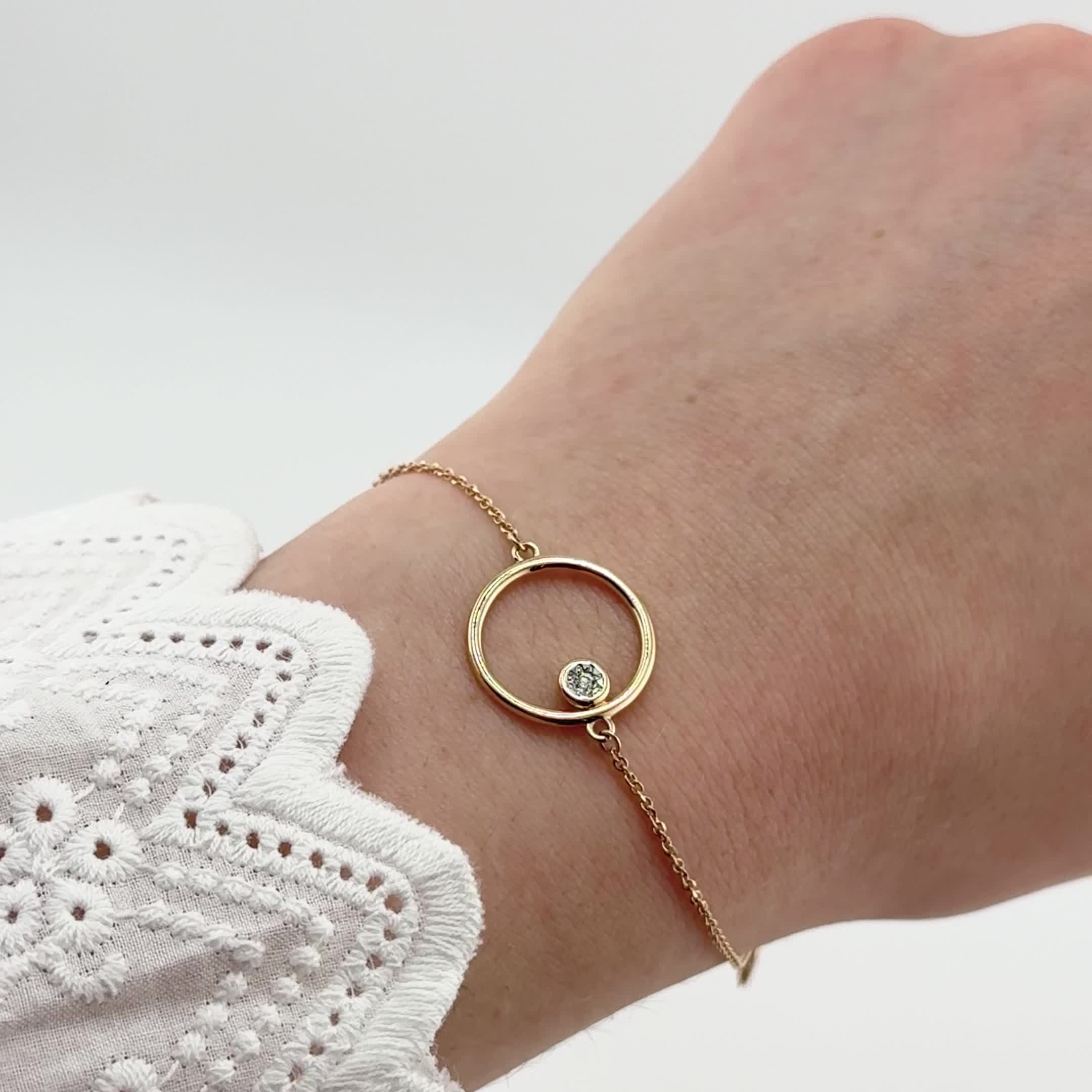 Браслет с бриллиантами из золота 585 пробы арт. 970470к.1