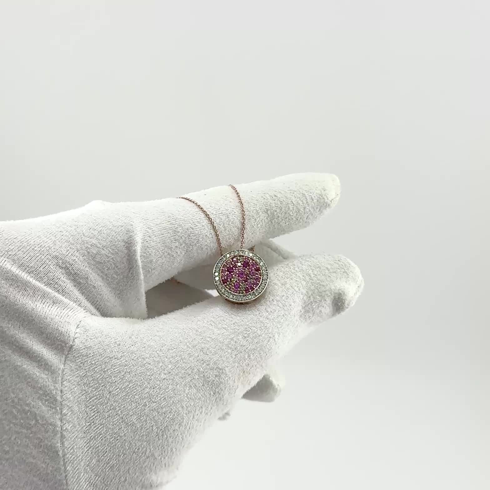 Колье с сапфирами, рубинами и бриллиантами из золота 585 пробы арт. AN20081-WD-BR-PS-RU-RG