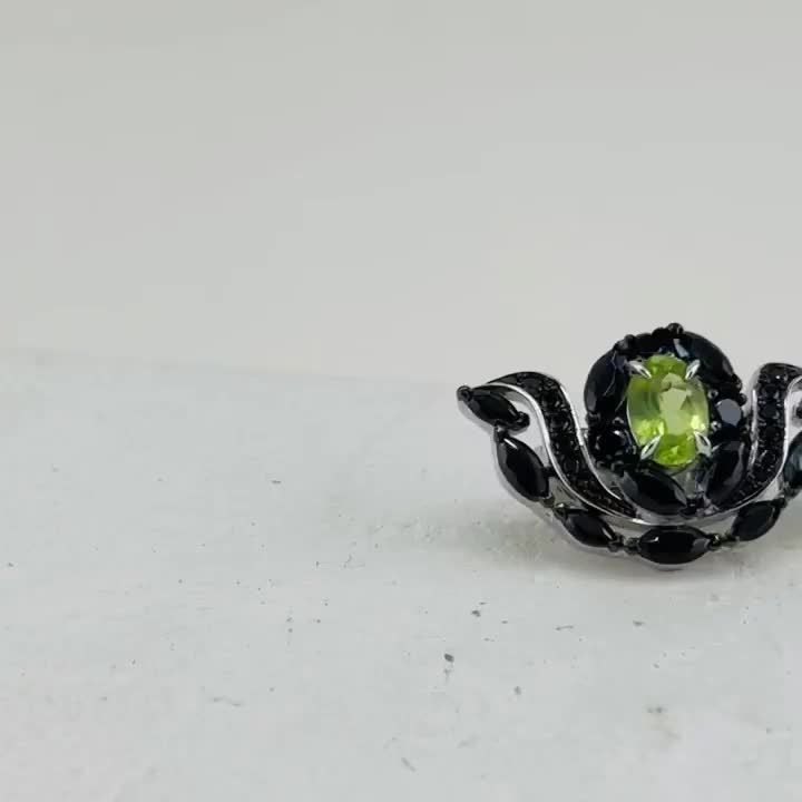 Серьги с перлитом и шпинелью из серебра 925 пробы арт. BSL231039311_SR_PD_SP_WG