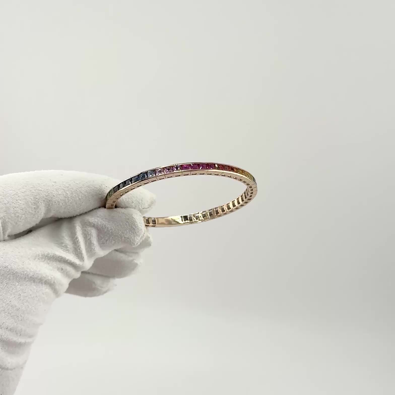 Браслет с сапфирами и рубинами из золота 585 пробы арт. CB50740-FS-RG