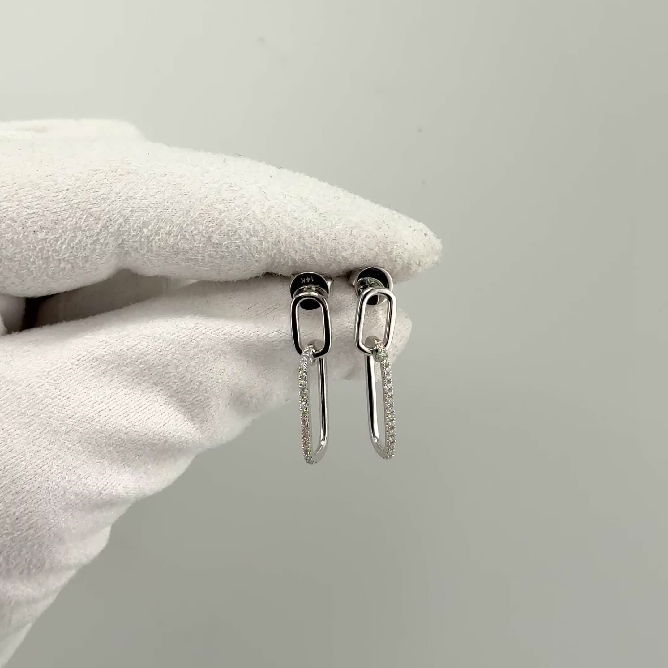 Серьги с бриллиантами из белого золота 585 пробы арт. CE40049