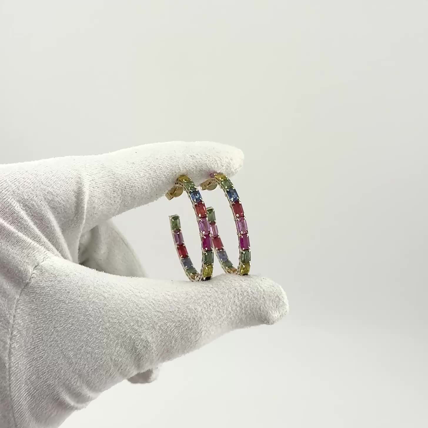 Серьги с сапфирами и рубинами из золота 585 пробы арт. CE41386X-FS-YG