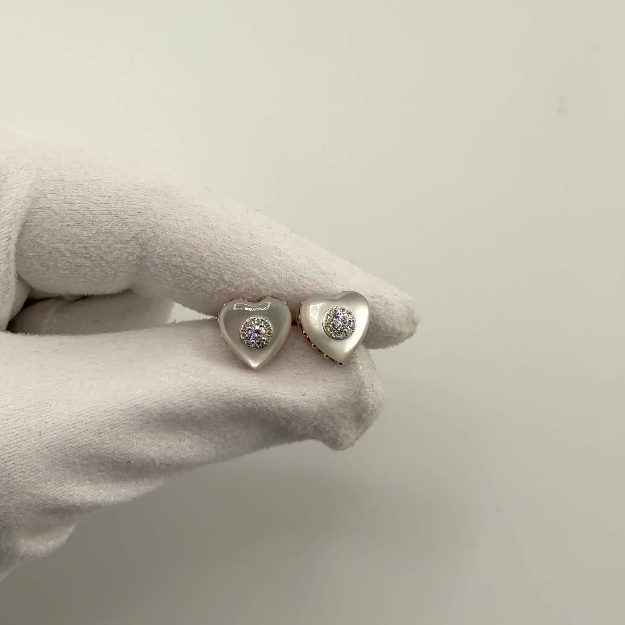 Серьги "Сердца" с рубинами, перламутром и бриллиантами из золота 585 пробы арт. CE42285-WD-RU-WSHL-TR