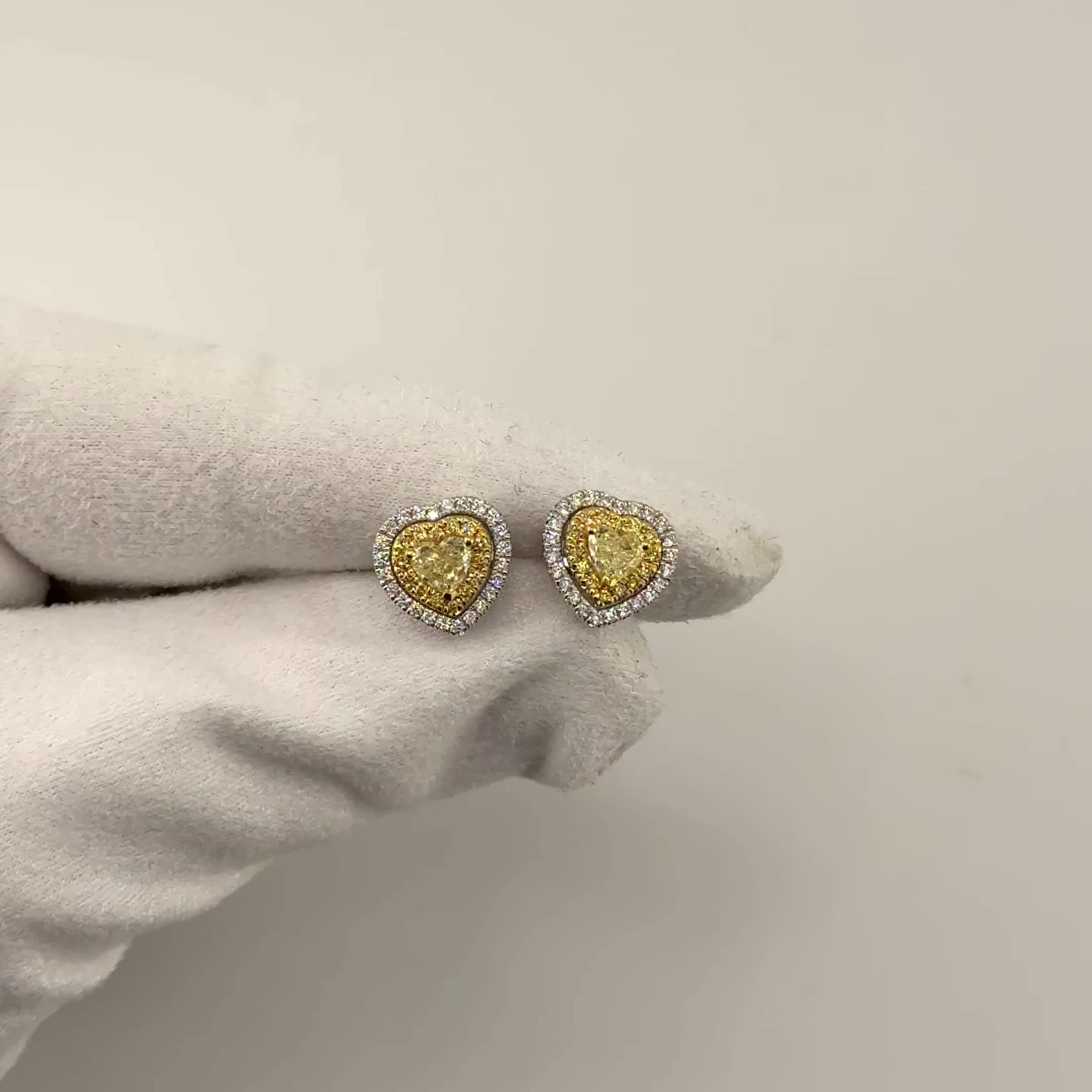 Серьги "Сердца" с бриллиантами из белого золота 585 пробы арт. CE42506A-30-WD-YD-TY