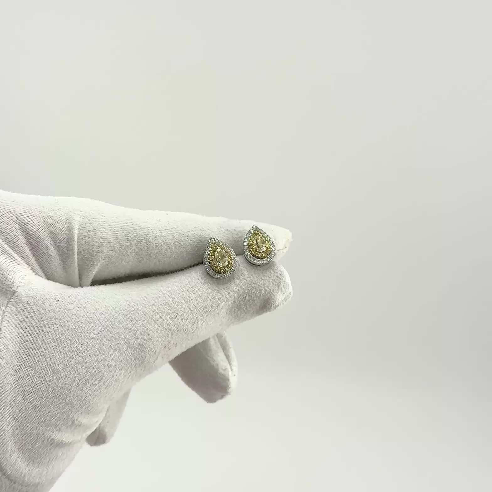 Серьги с бриллиантами из белого золота 585 пробы арт. CE43903-50-WD-YD-TY