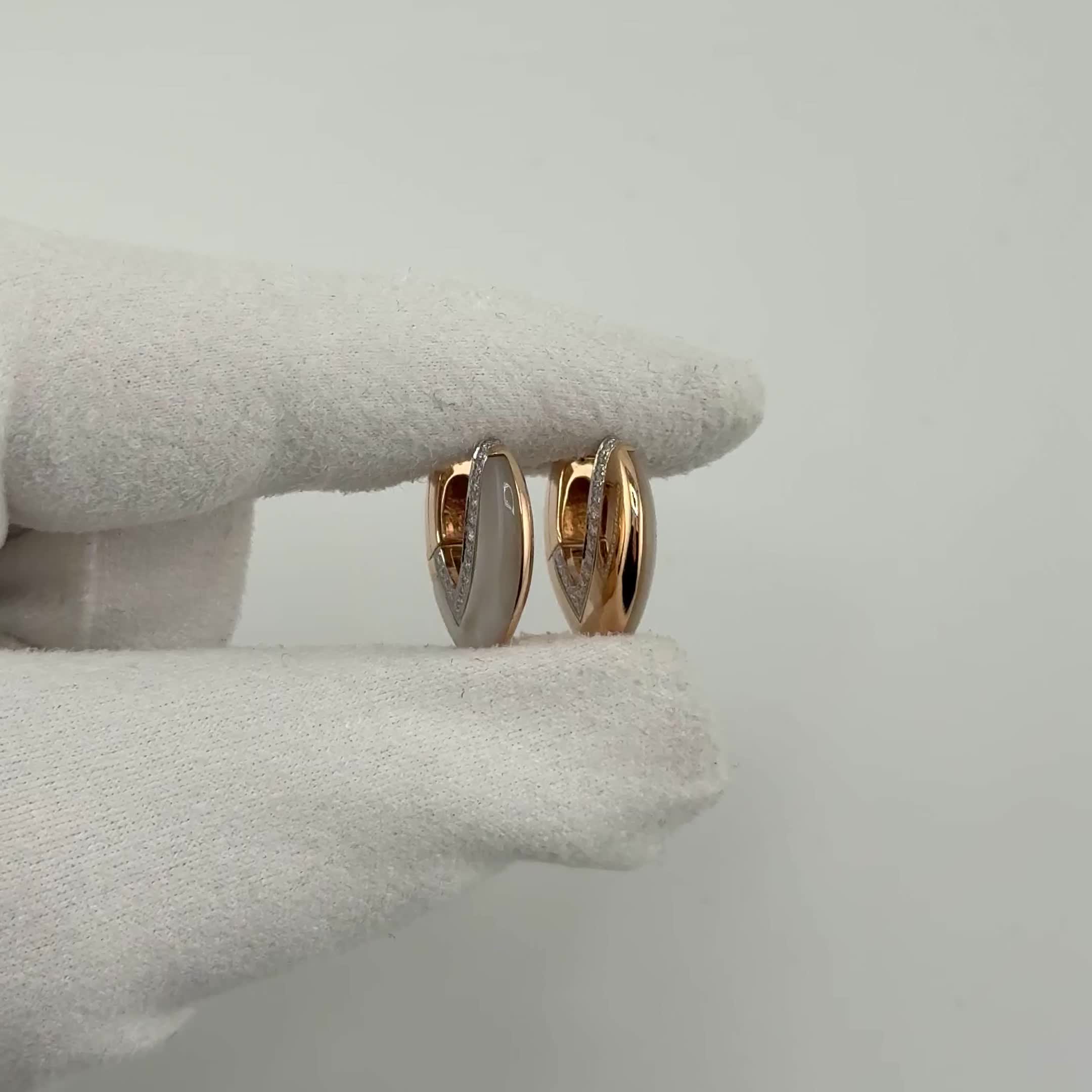 Серьги с перламутром и бриллиантами из золота 585 пробы арт. CE45484-WD-WSHL-RG