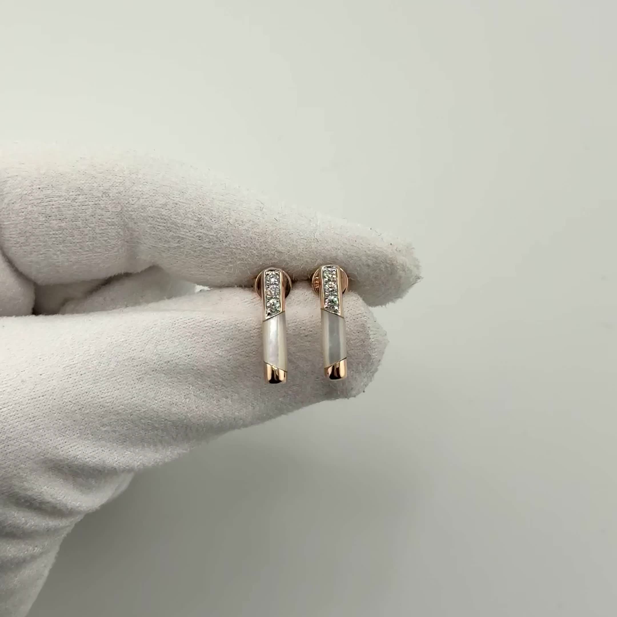 Серьги с перламутром и бриллиантами из золота 585 пробы арт. CE46033-WD-WSHL-RG