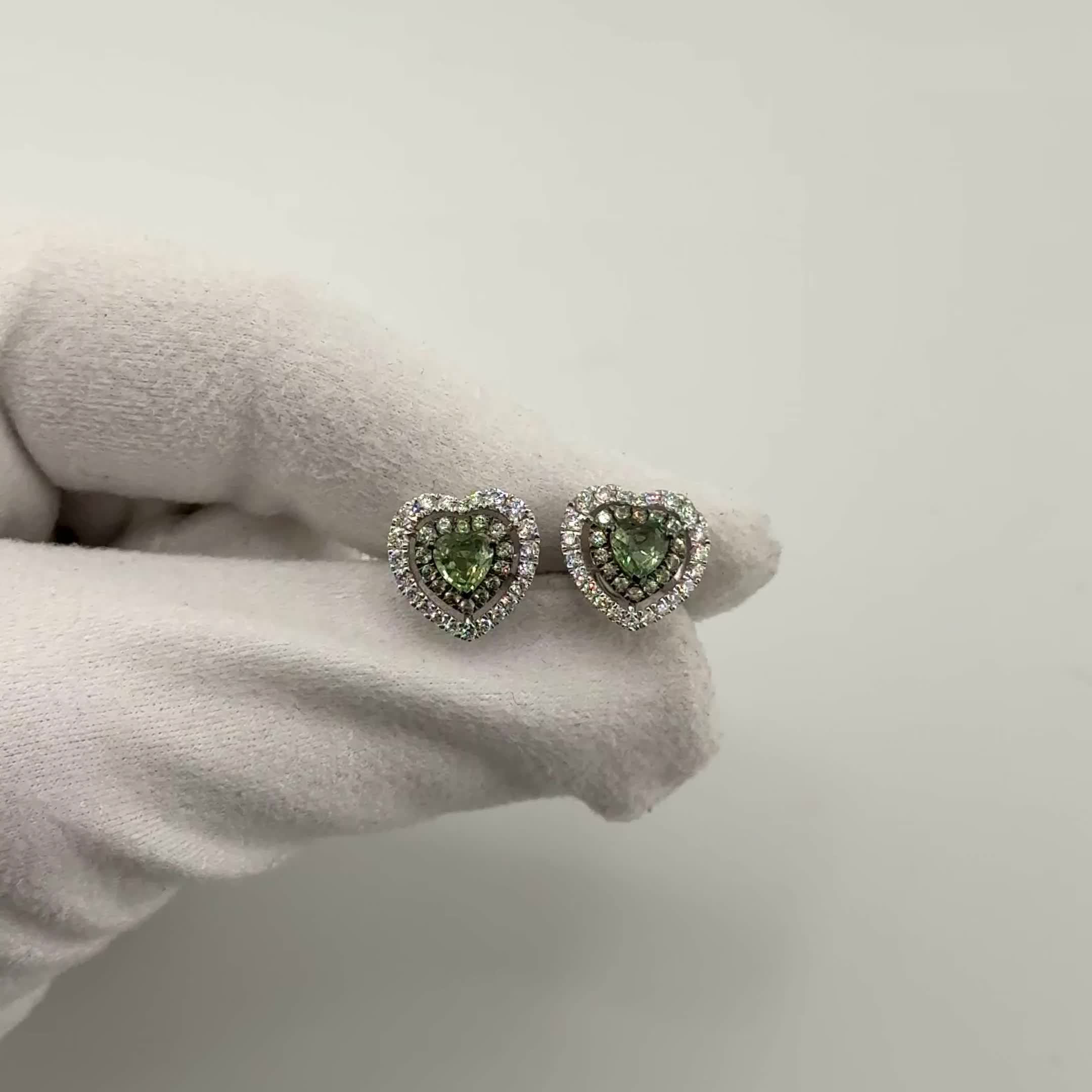 Серьги с сапфирами и бриллиантами из белого золота 585 пробы арт. CE46675-5MM-WD-GS