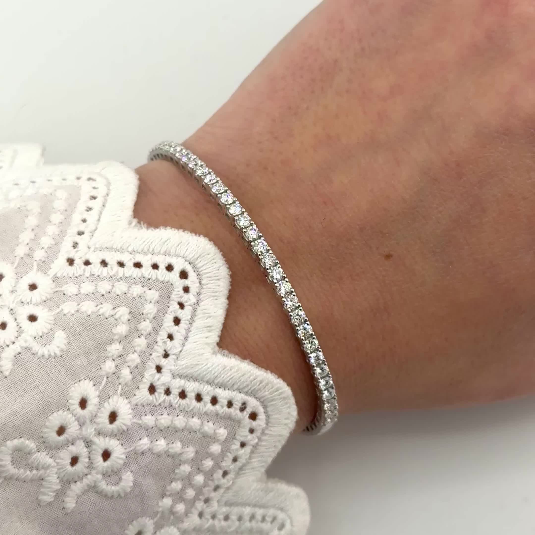 Браслет с бриллиантами из белого золота 585 пробы арт. CG80680C