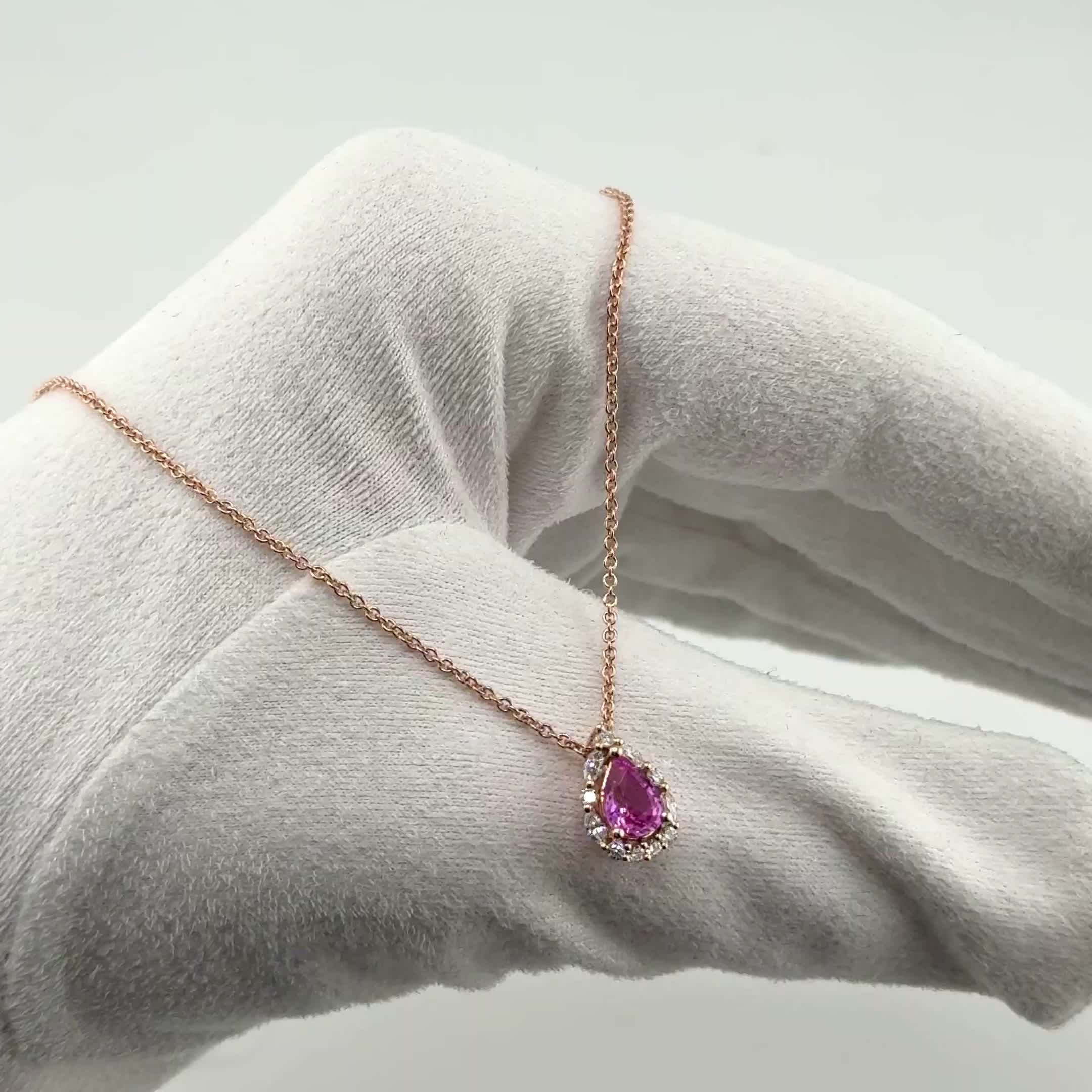 Колье с сапфирами и бриллиантами из золота 585 пробы арт. CN34082-WD-PS-ML-RG