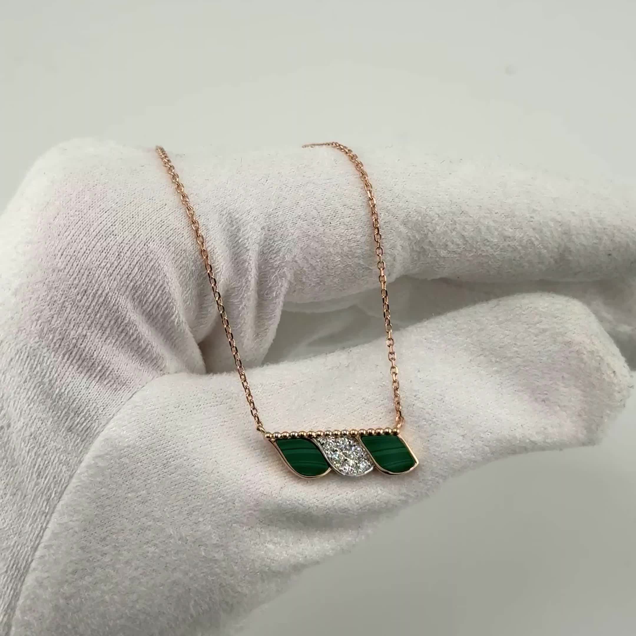 Колье с бриллиантами и малахитом из золота 585 пробы арт. CN34200-WD-MA-RG