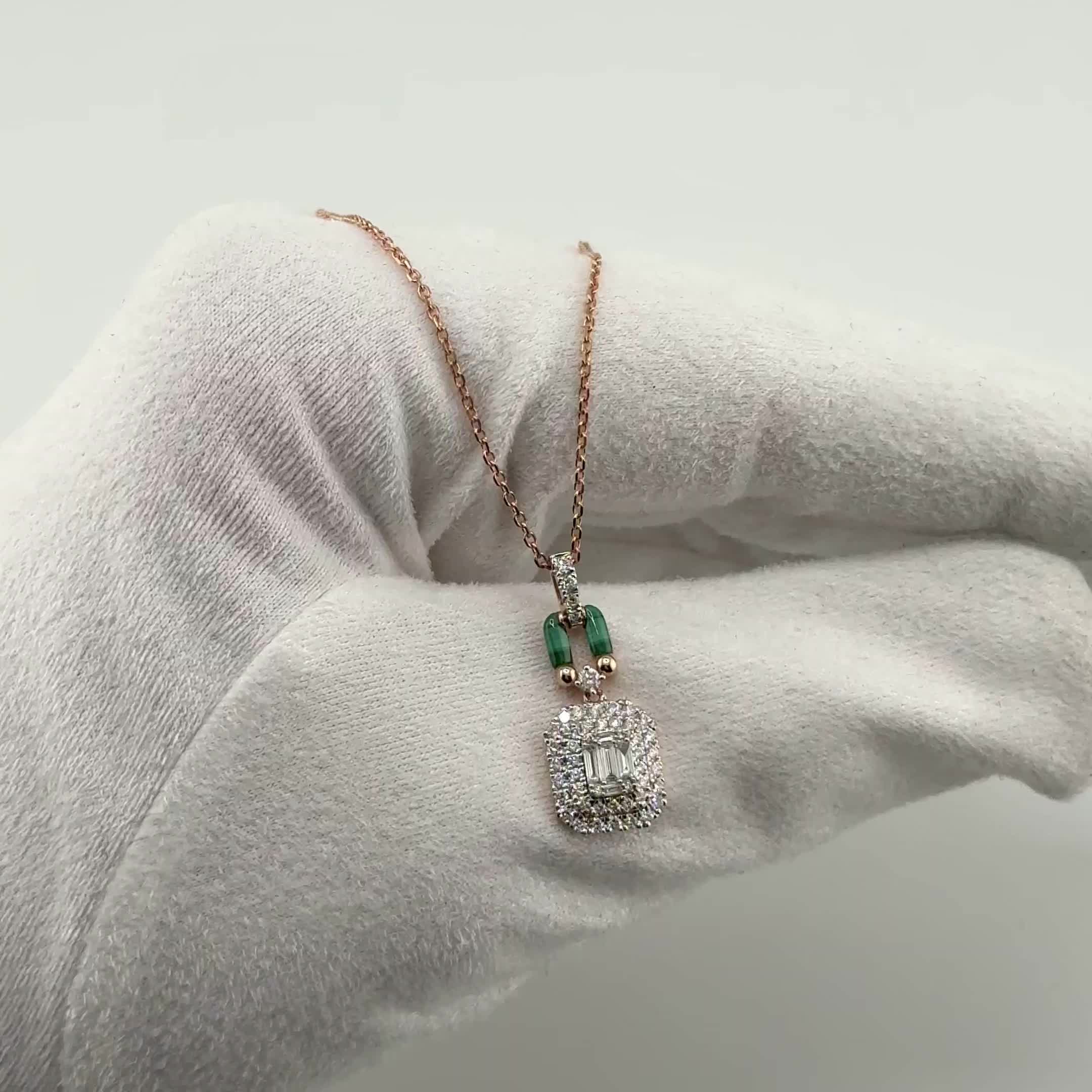 Колье с бриллиантами и малахитом из золота 585 пробы арт. CN34271-WD-MA-RG