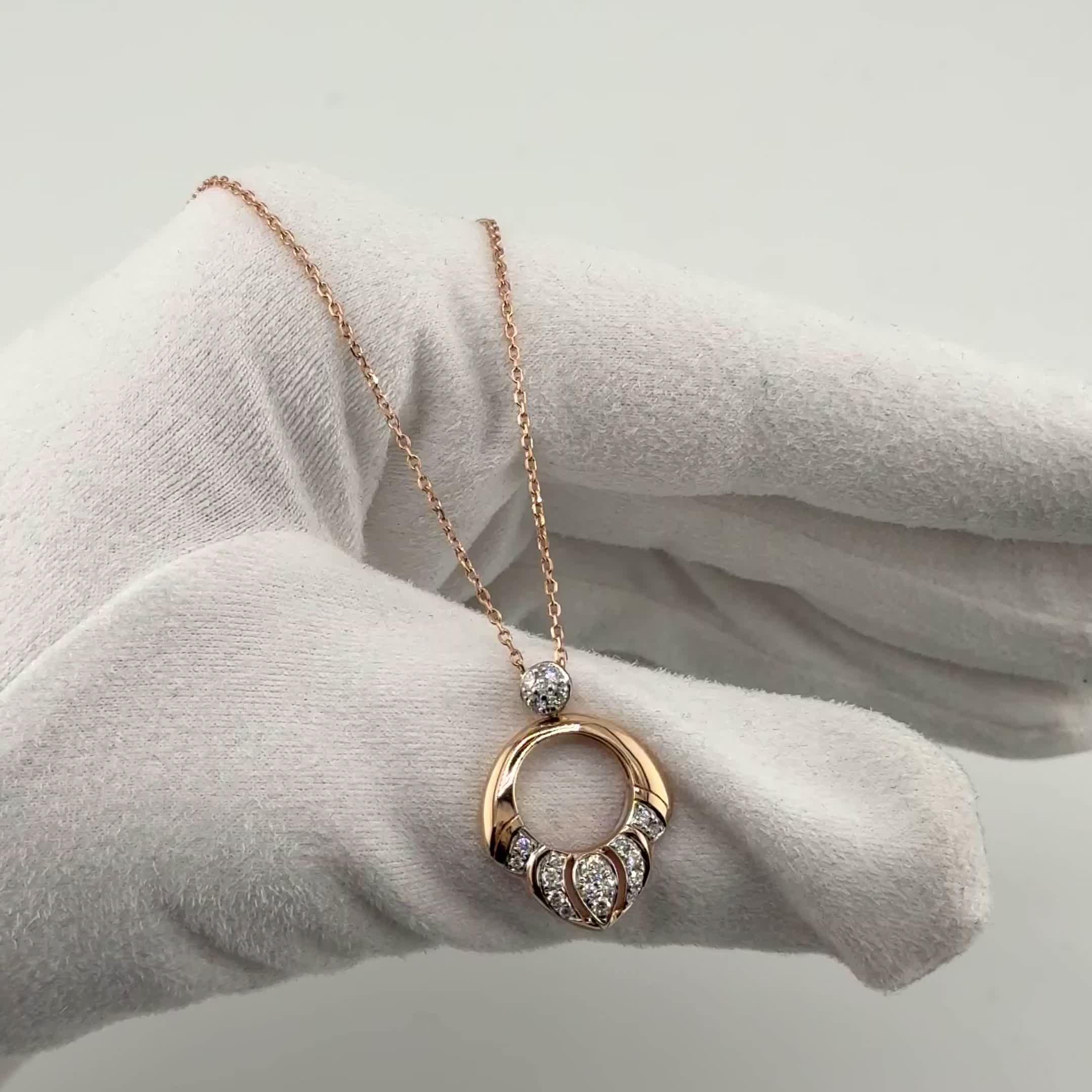 Колье с перламутром и бриллиантами из золота 585 пробы арт. CN34505-WD-PSHL-RG