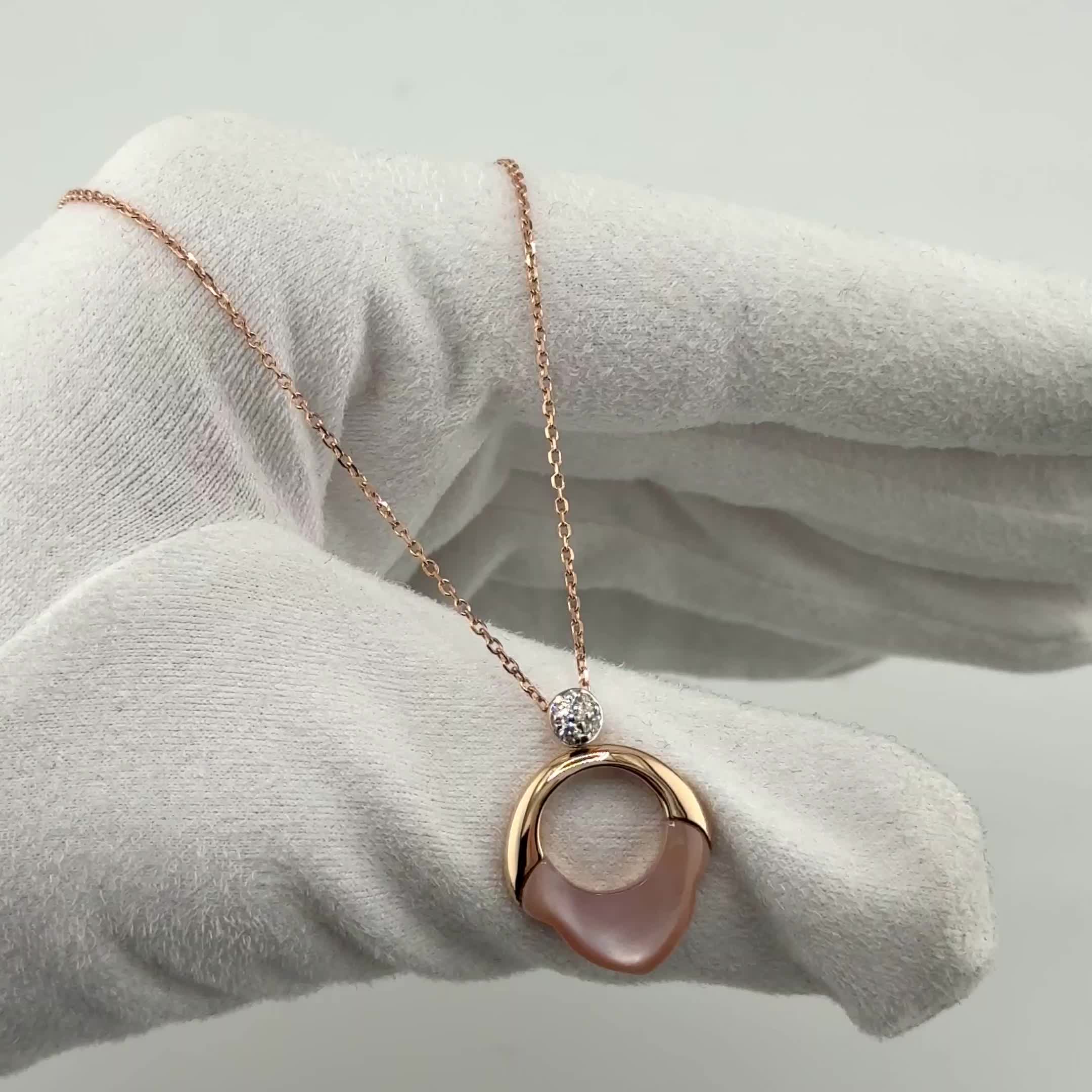 Колье с перламутром и бриллиантами из золота 585 пробы арт. CN34505-WD-PSHL-RG