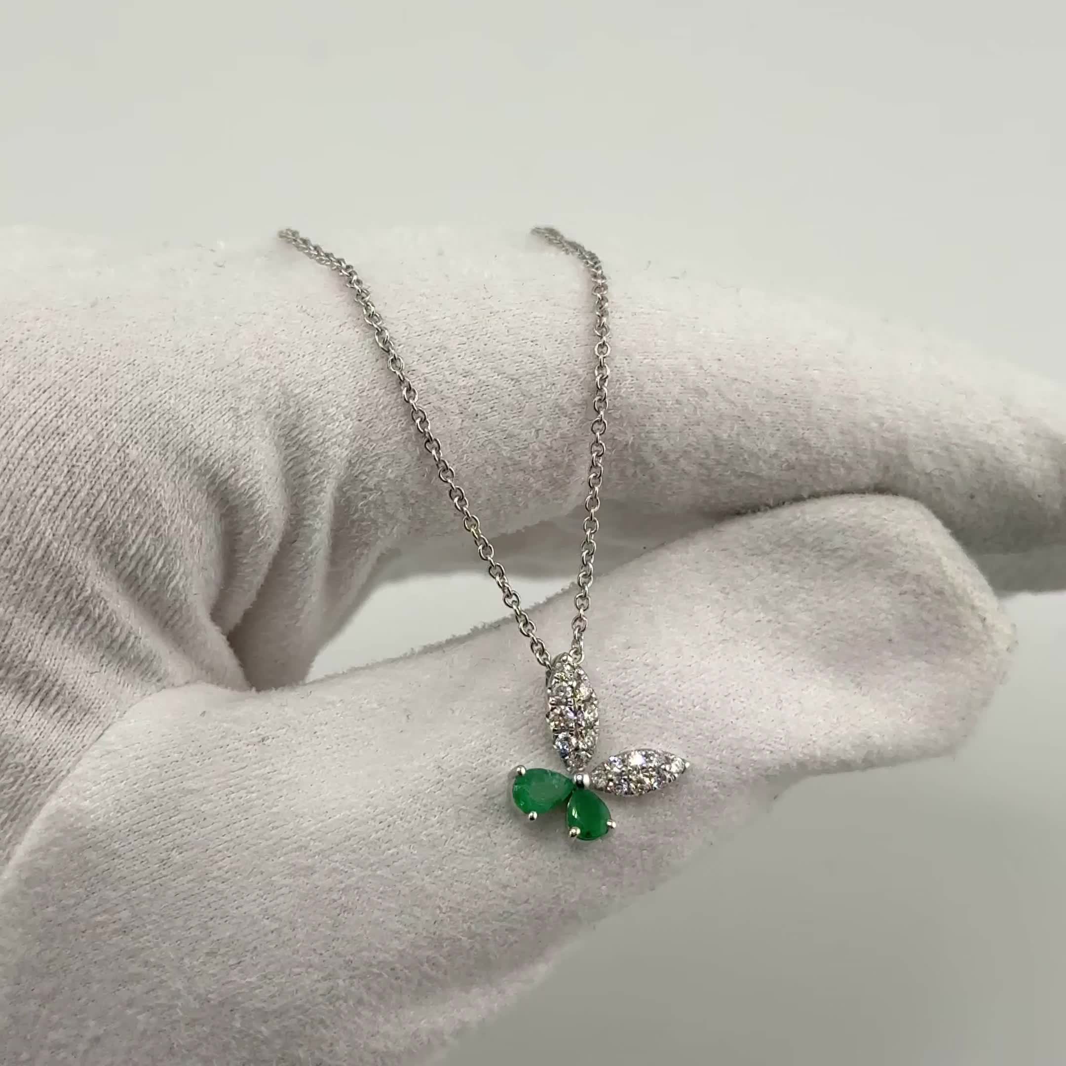 Колье с изумрудом и бриллиантами из золота 585 пробы арт. CN35379-WD-EM-ML