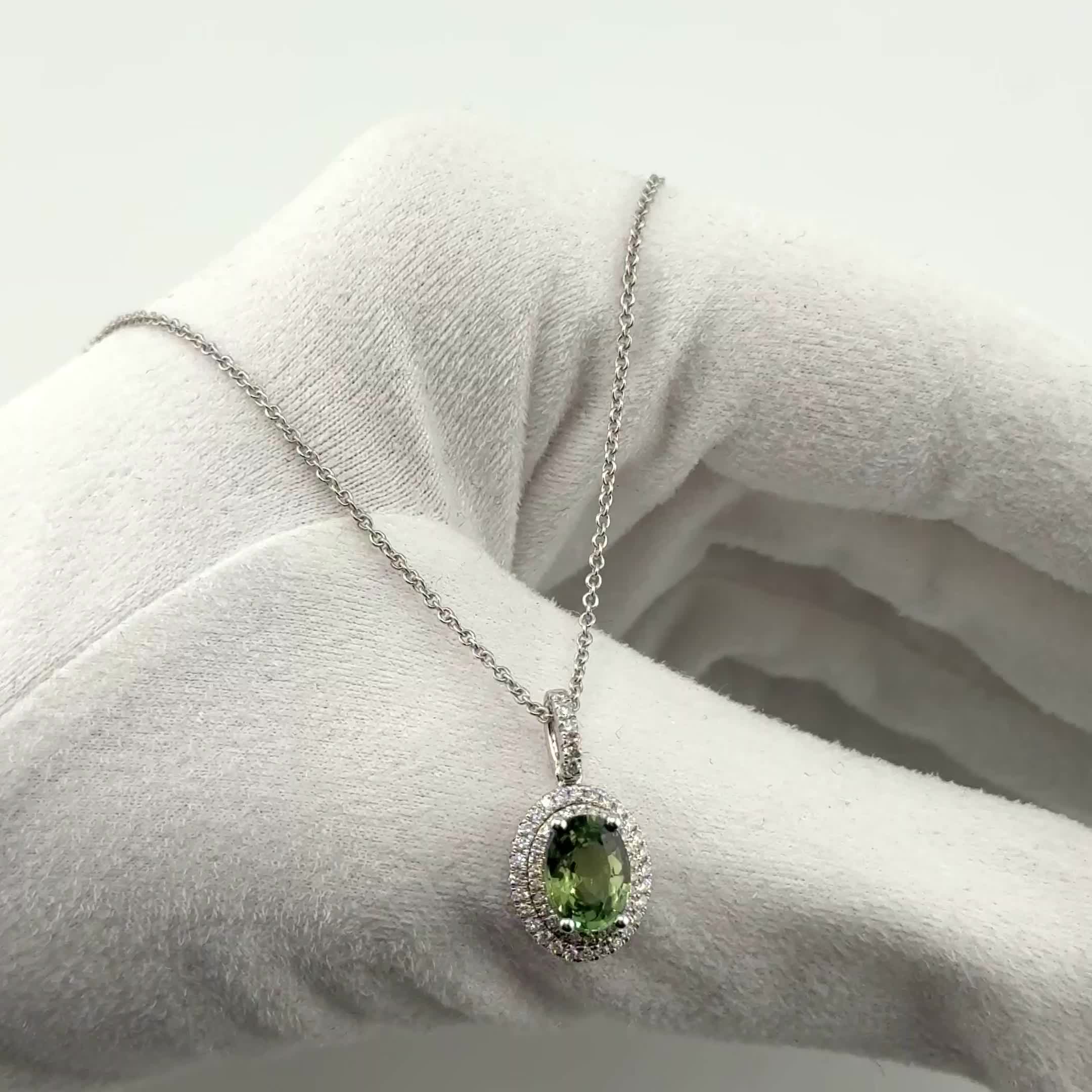 Колье с сапфиром и бриллиантами из золота 585 пробы арт. CN35602-WD-GS-ML