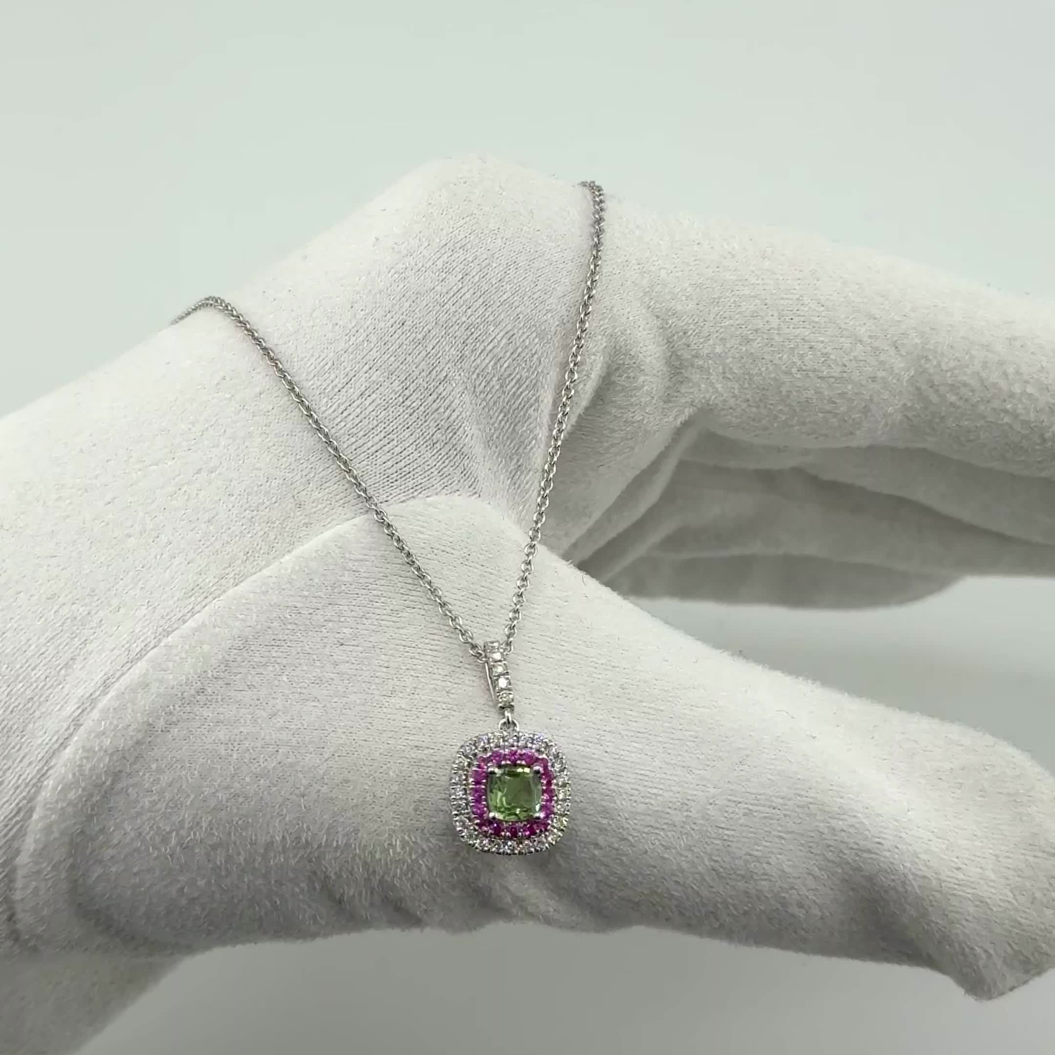 Колье с сапфирами и бриллиантами из золота 585 пробы арт. CN35652-4.5MM-WD-PS-GS-ML