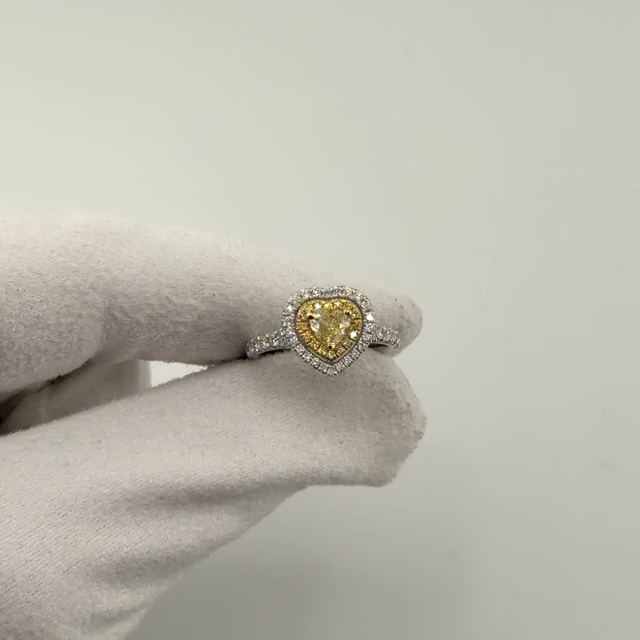 Кольцо "Сердце" с бриллиантами из белого золота 585 пробы арт. CR12882A-50-WD-YD-TY