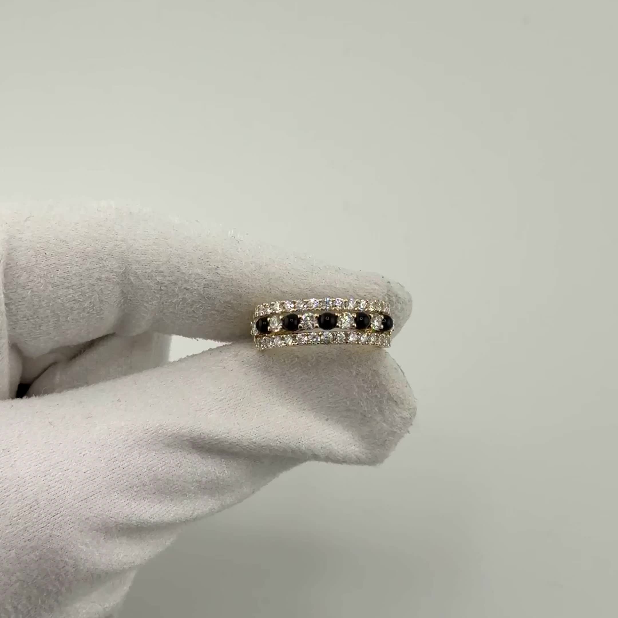 Кольцо с ониксом и бриллиантами из золота 585 пробы арт. CR12888-WD-BO-YG