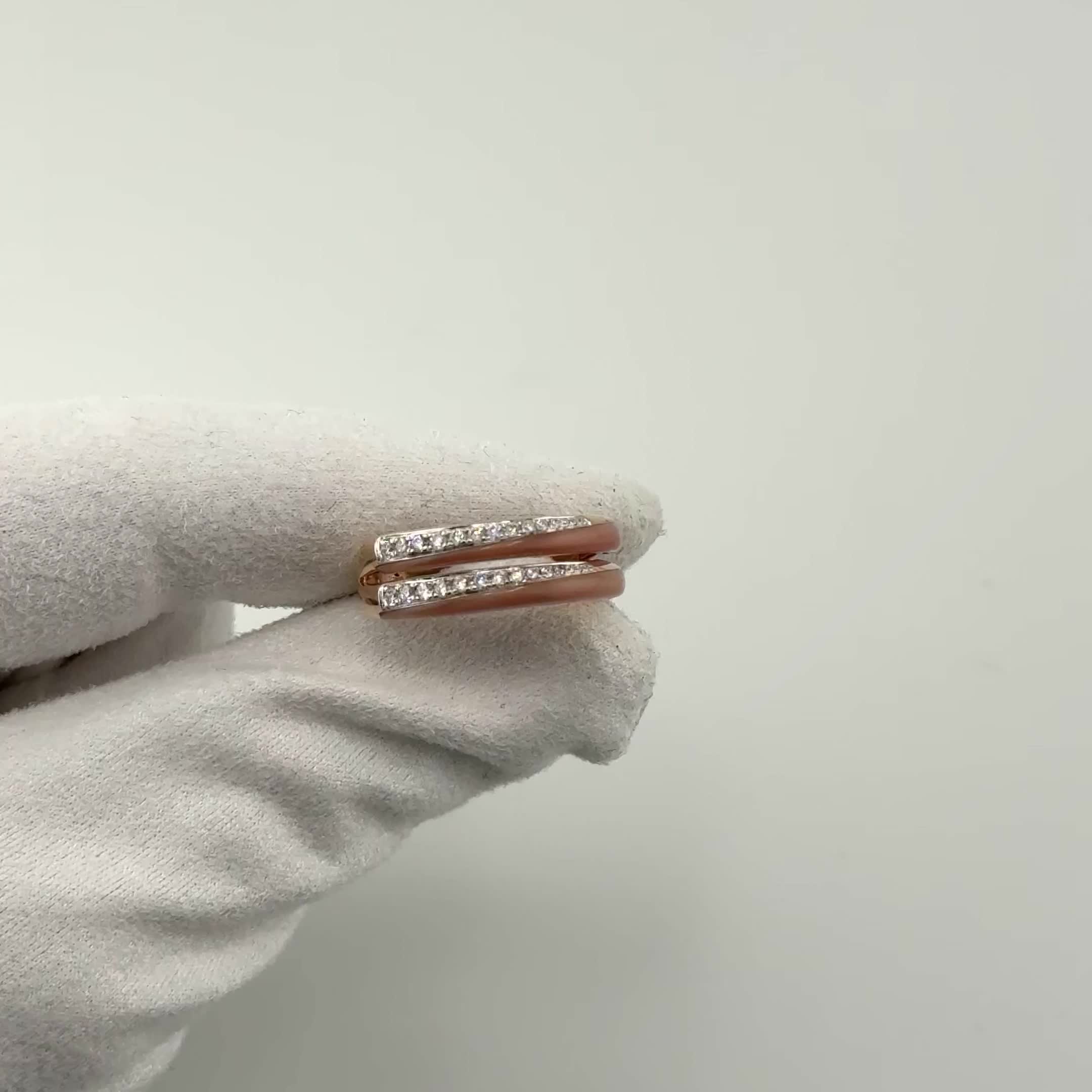 Кольцо с перламутром и бриллиантами из золота 585 пробы арт. CR16268-WD-PSHL-RG