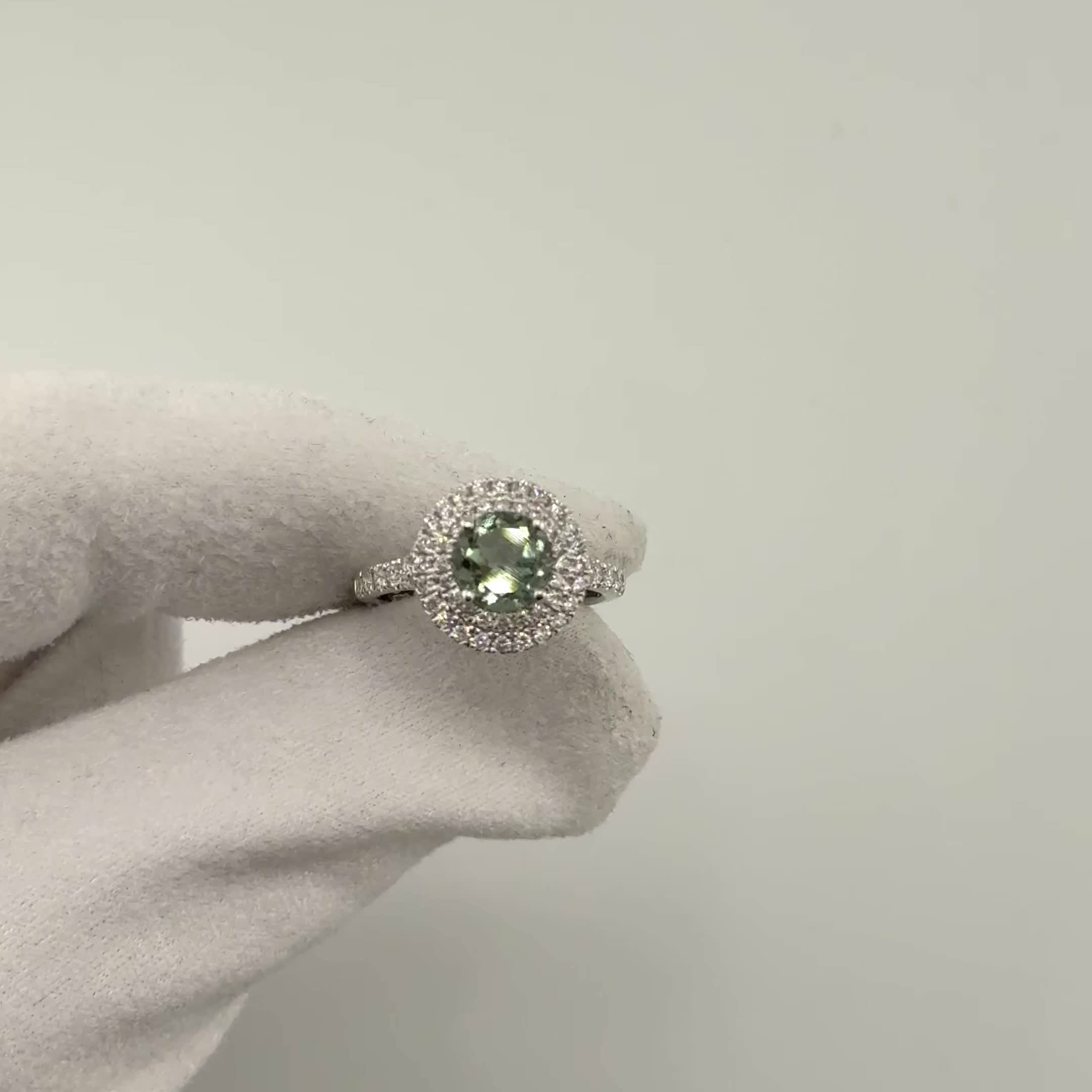 Кольцо с турмалином и бриллиантами из золота 585 пробы арт. CR17681-WD-GT