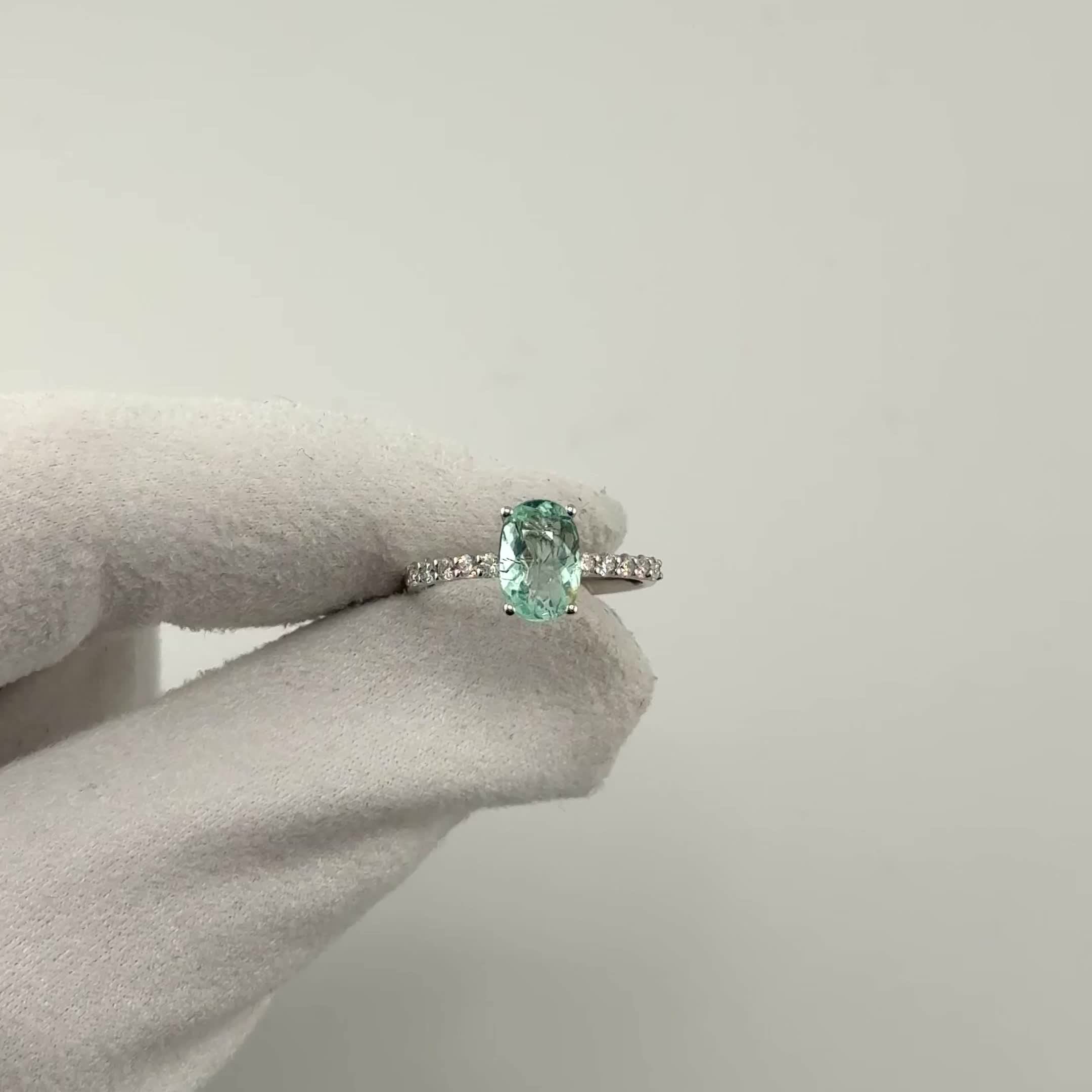 Кольцо с турмалином и бриллиантами из золота 585 пробы арт. CR18359-WD-PBT